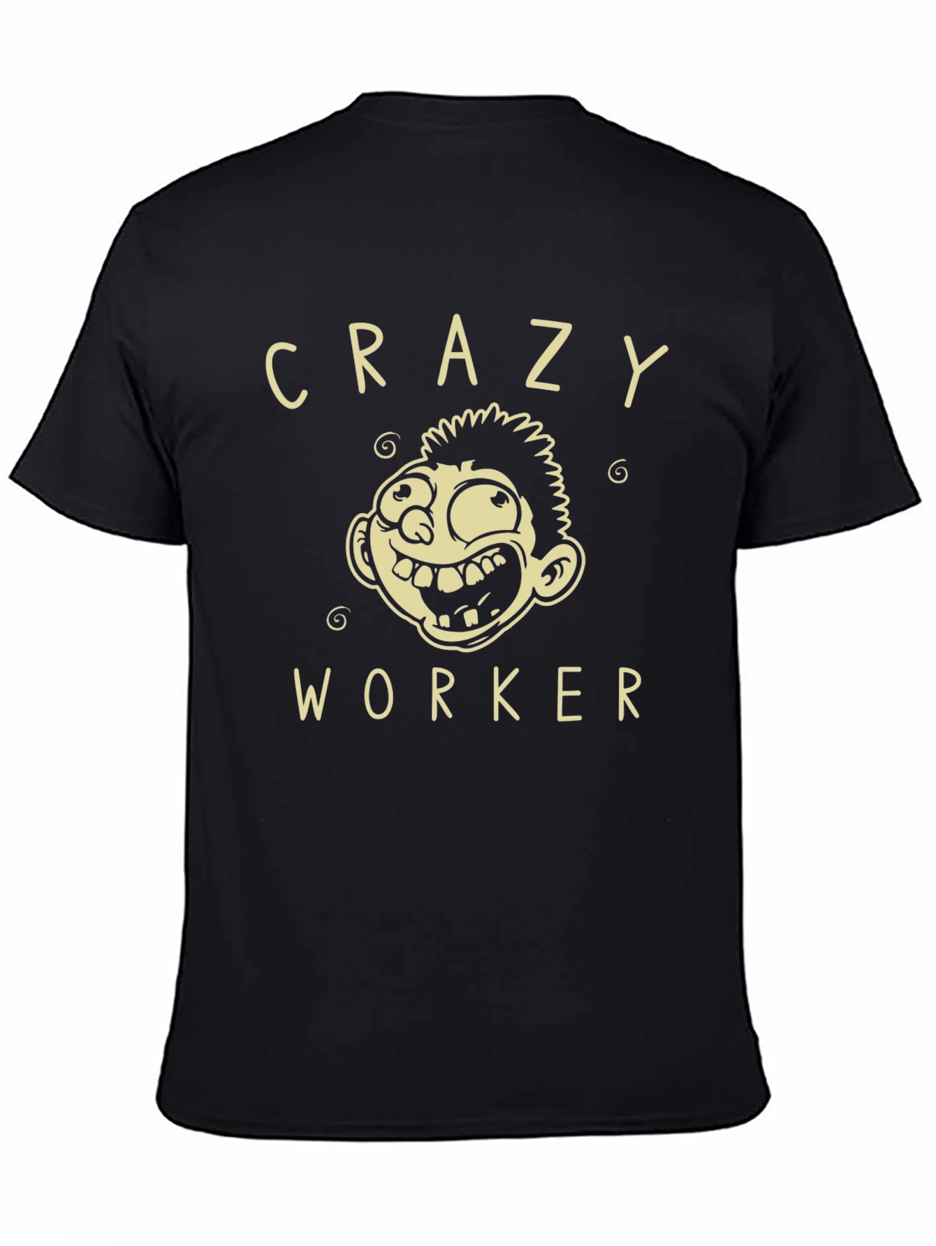 Crazy Worker Graphic Tee - Black