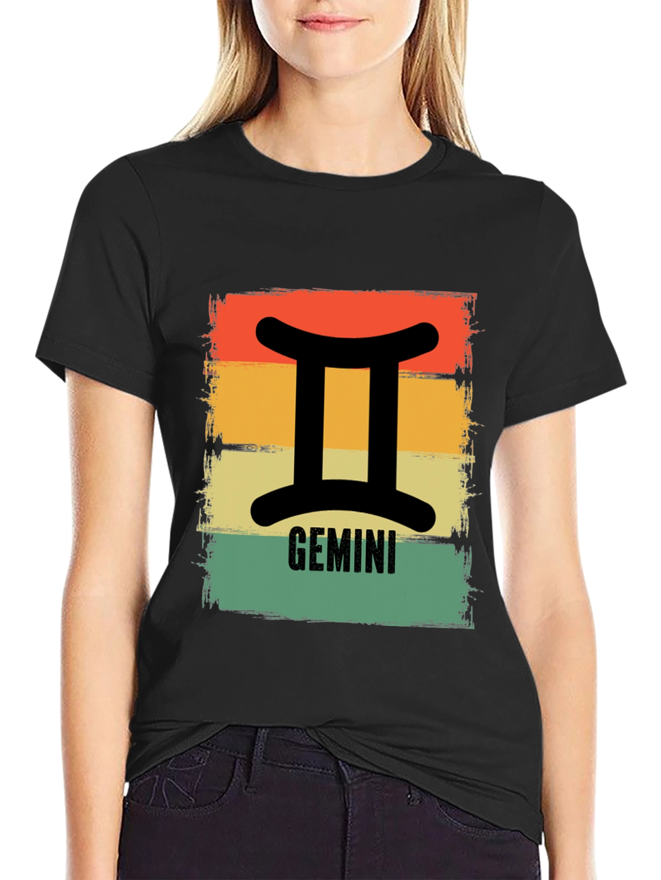 Gemini Zodiac T-Shirt Retro Style Sign Tee