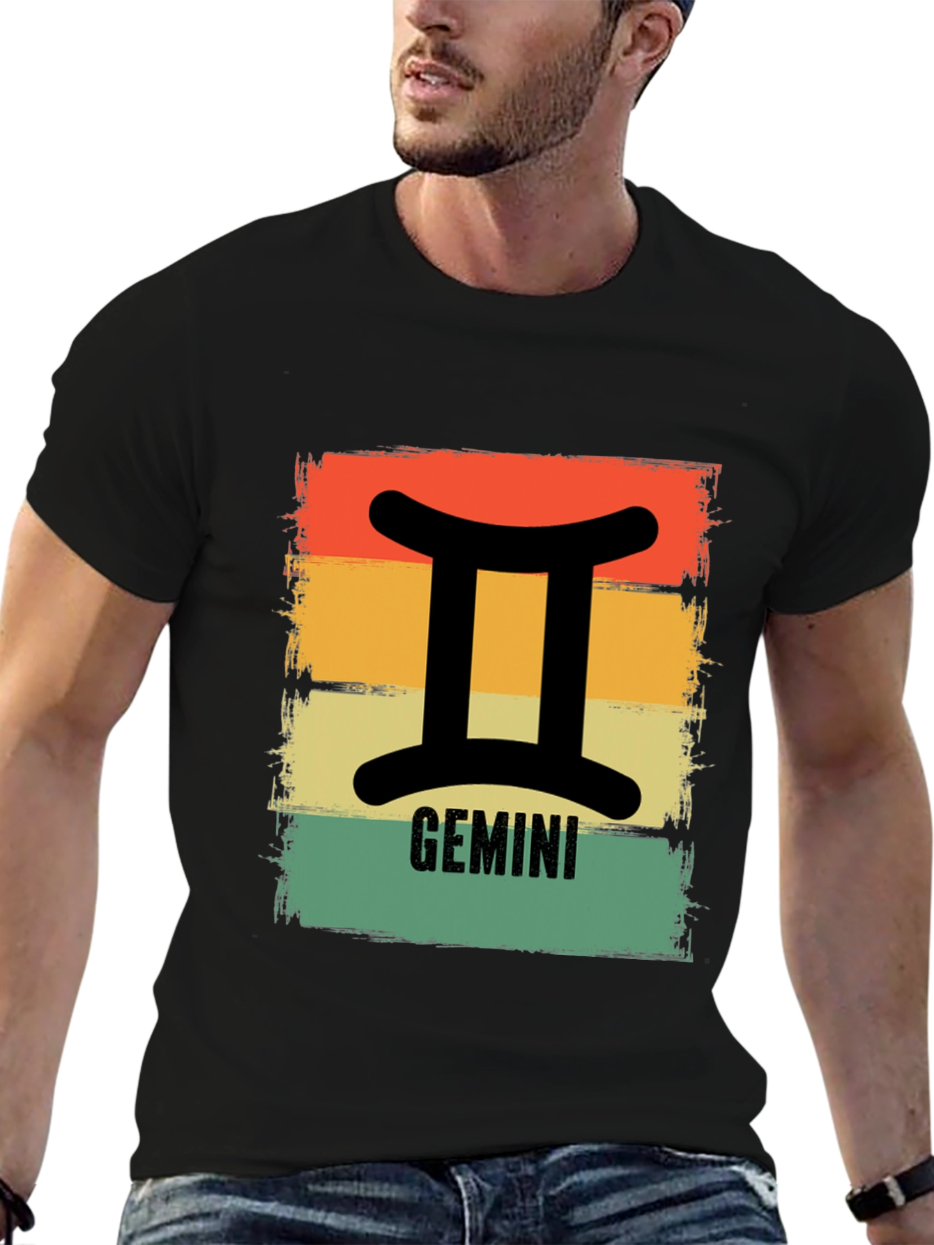 Gemini Zodiac T-Shirt Retro Style Sign Tee