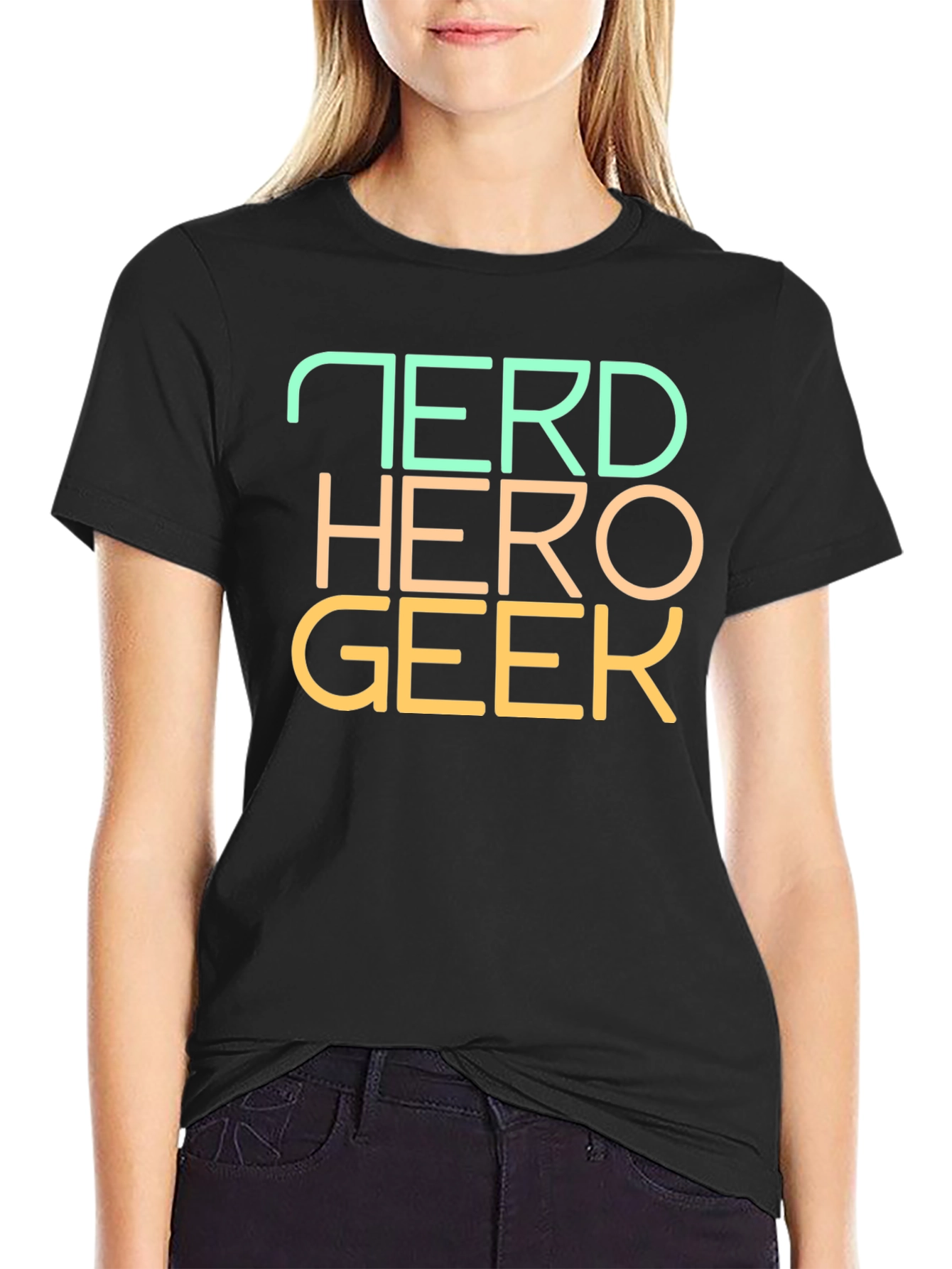 Nerd Hero Geek Graphic Tee - Black Cotton T-Shirt