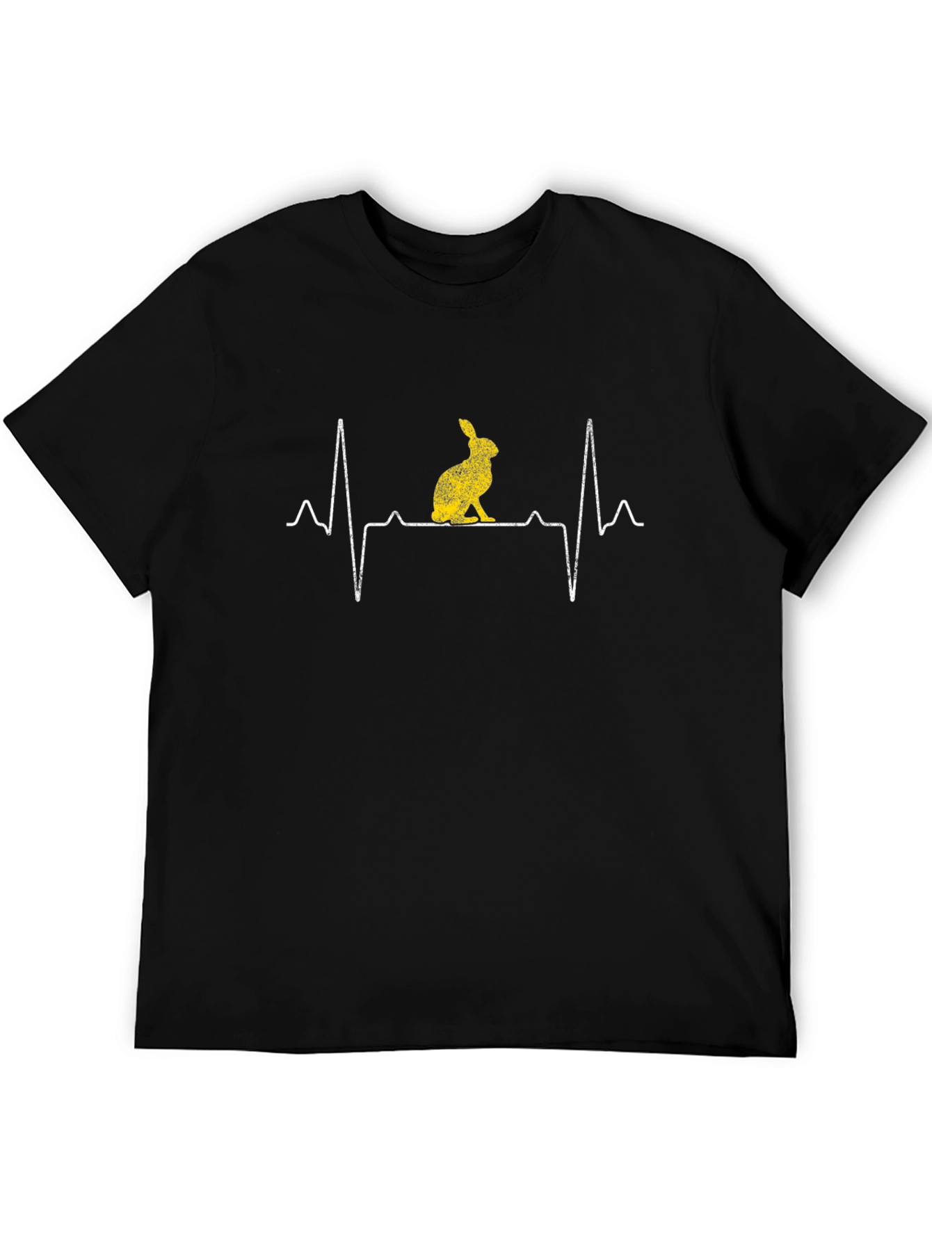 Rabbit Heartbeat Graphic Tee - Black Cotton
