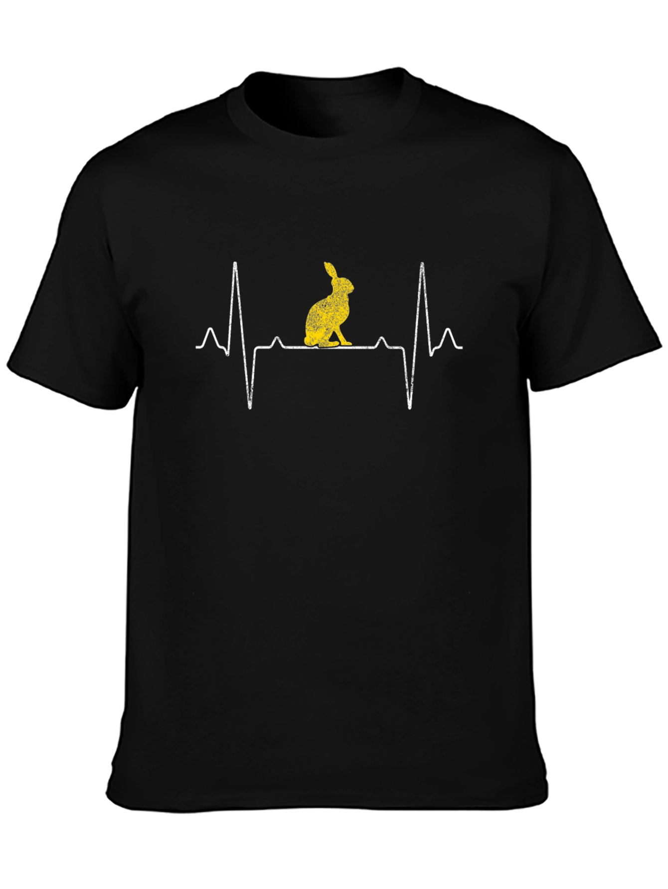 Rabbit Heartbeat Graphic Tee - Black Cotton