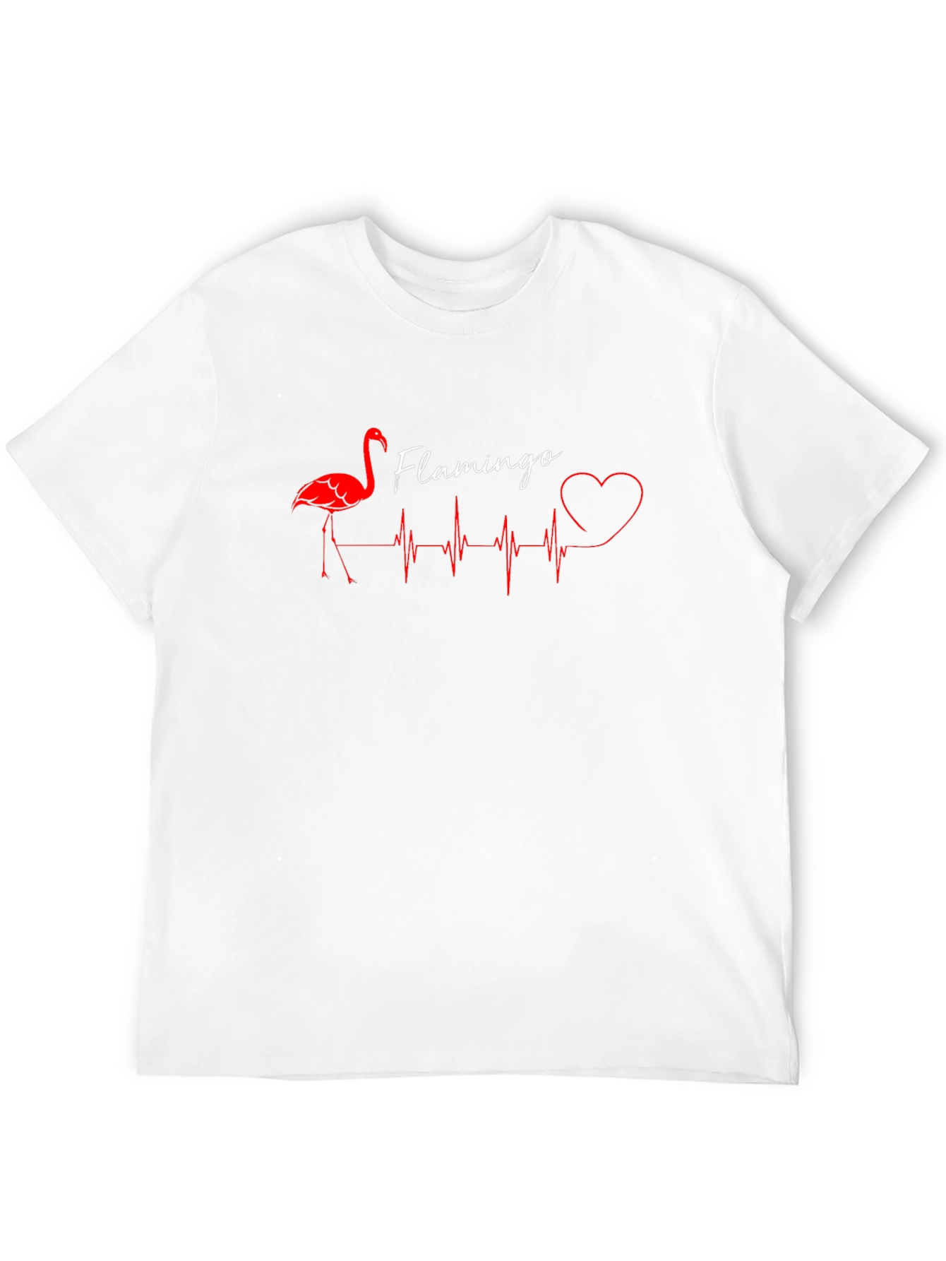 Flamingo Heartbeat Graphic Tee - Stylish Unisex T-Shirt