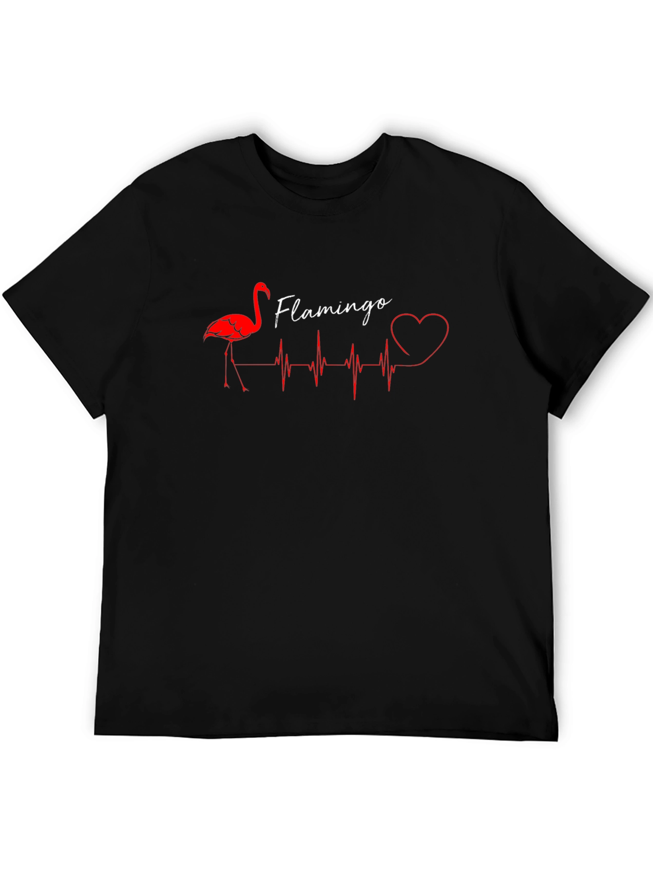 Flamingo Heartbeat Graphic Tee - Stylish Unisex T-Shirt