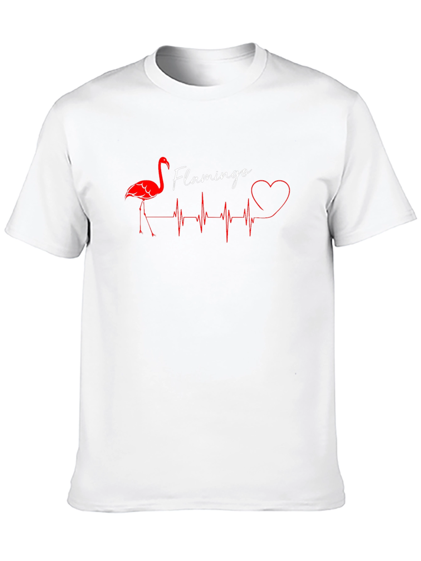 Flamingo Heartbeat Graphic Tee - Stylish Unisex T-Shirt