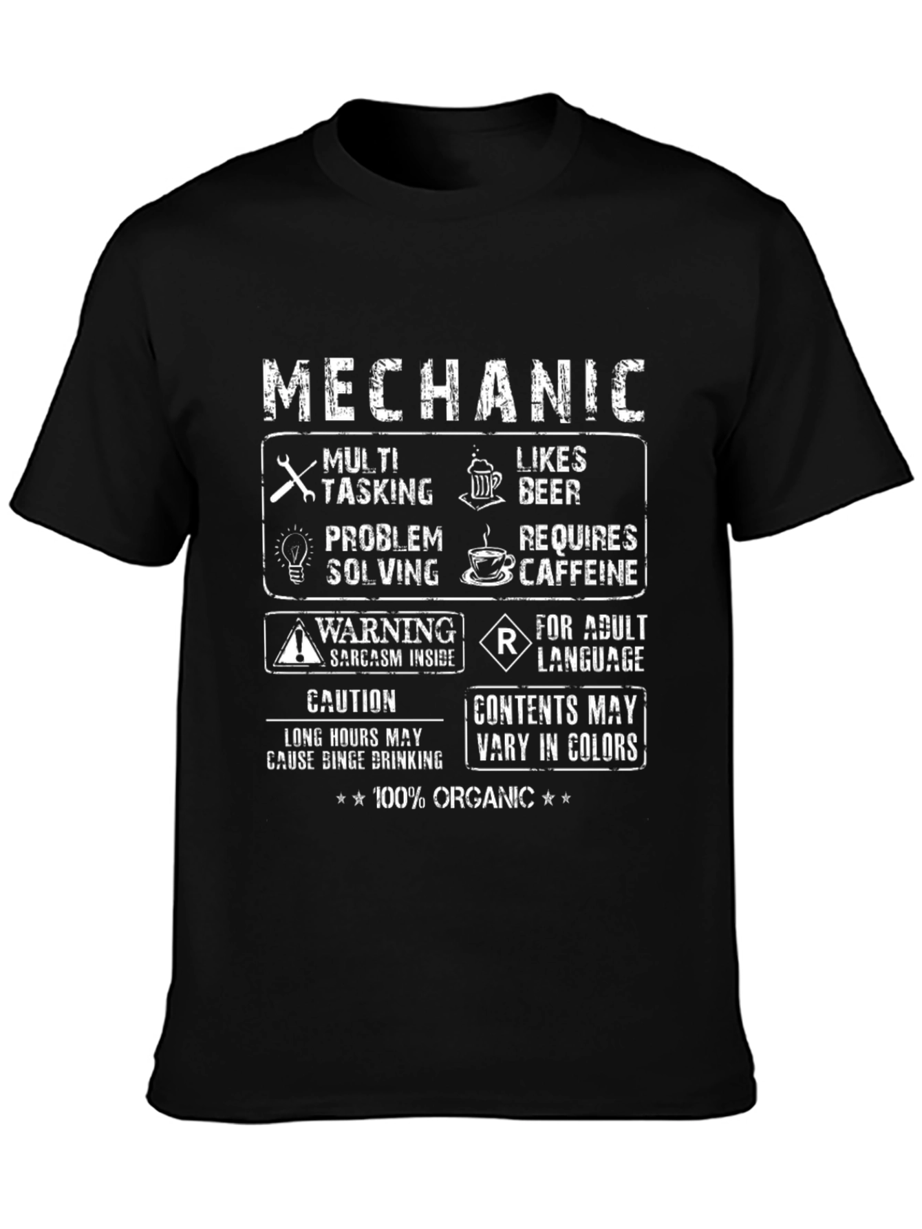 Mechanic Humor T-Shirt: Multi-Tasking & Caffeine Lover