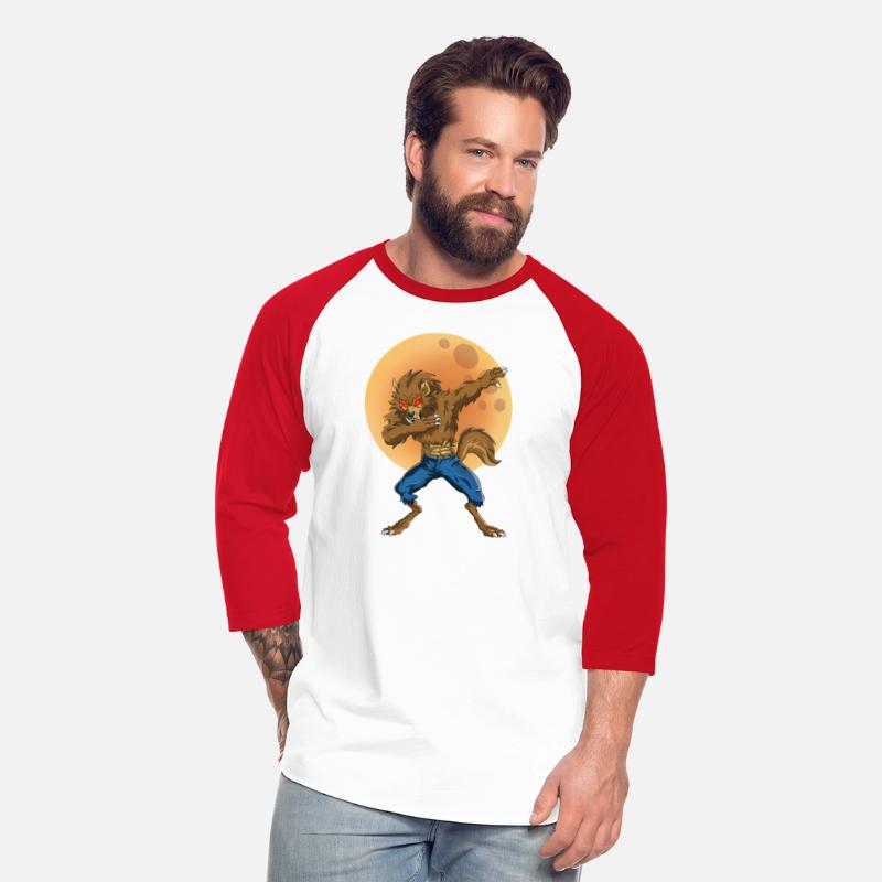Dabbing Werewolf Retro Moon Halloween Monster