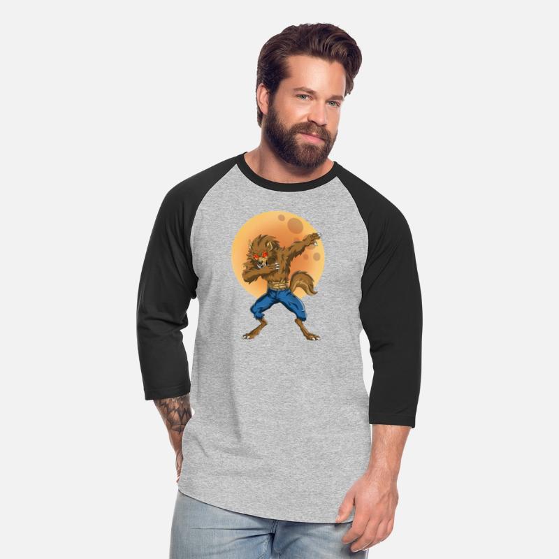 Dabbing Werewolf Retro Moon Halloween Monster