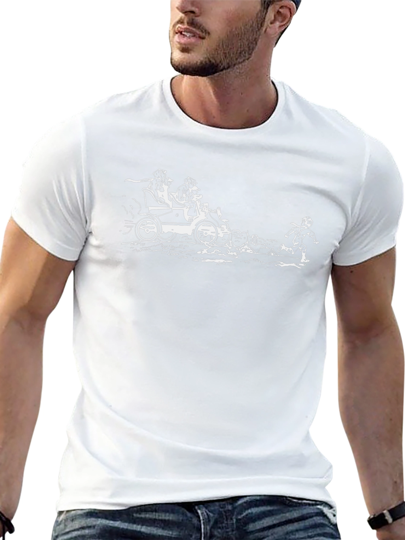 Cartoon Car Black T-Shirt