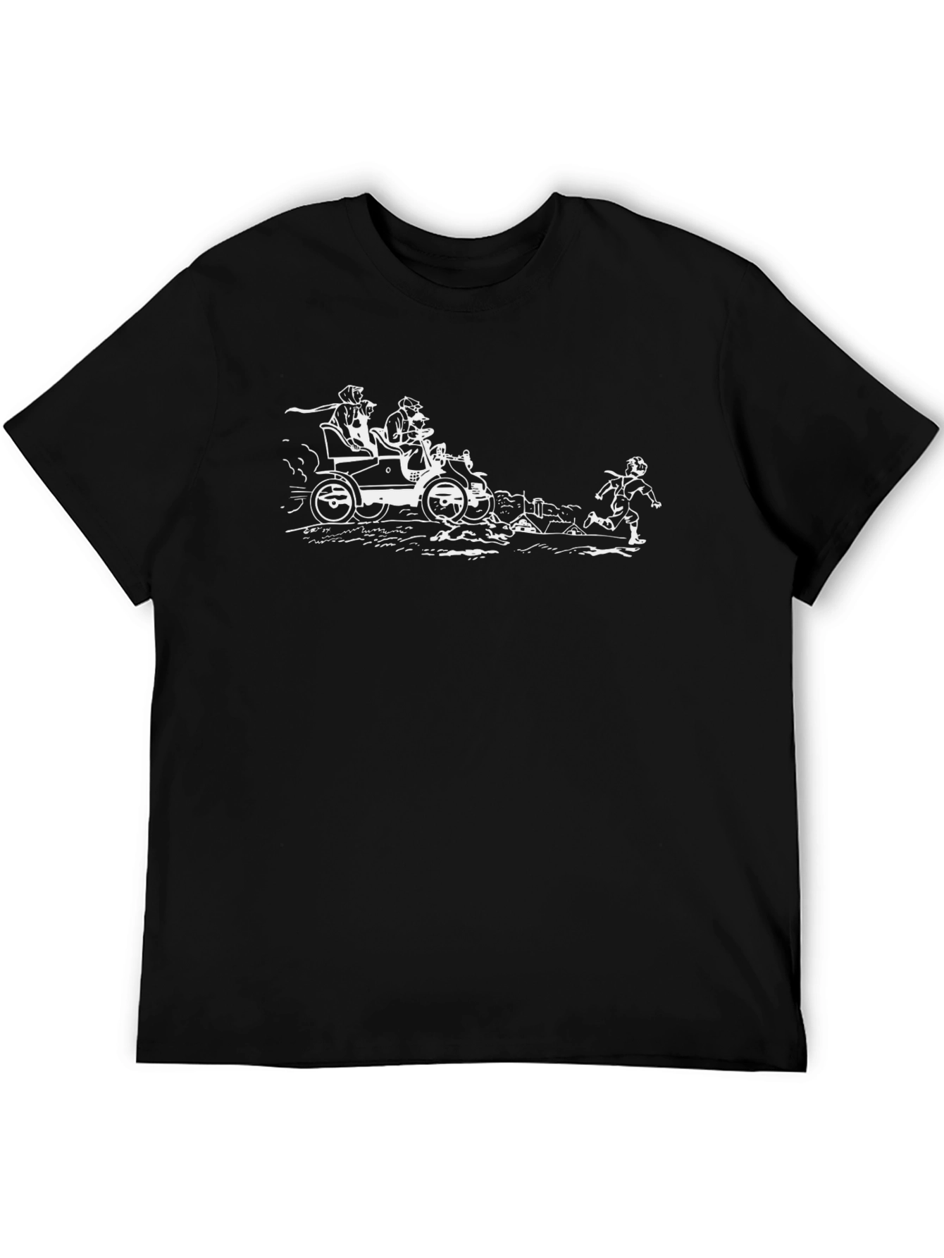 Cartoon Car Black T-Shirt