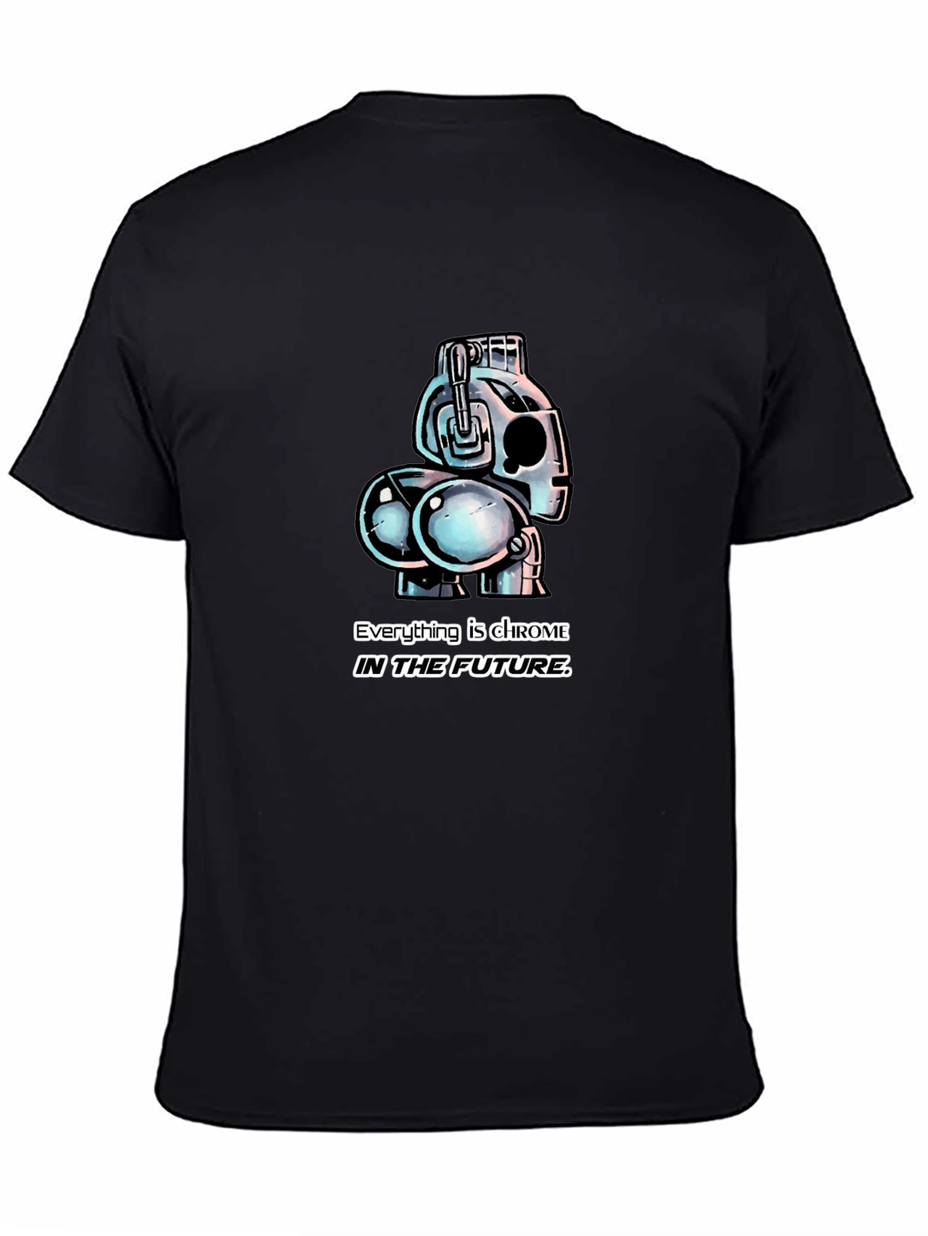 Chrome Future Robot Graphic T-Shirt