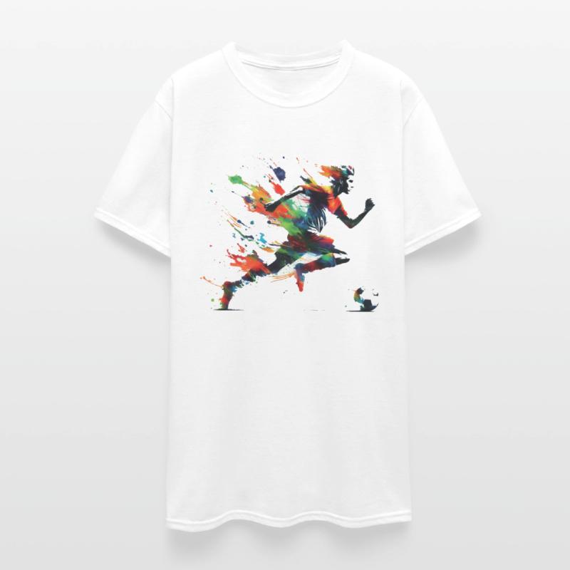 Dynamic Watercolor Soccer Player T-Shirt