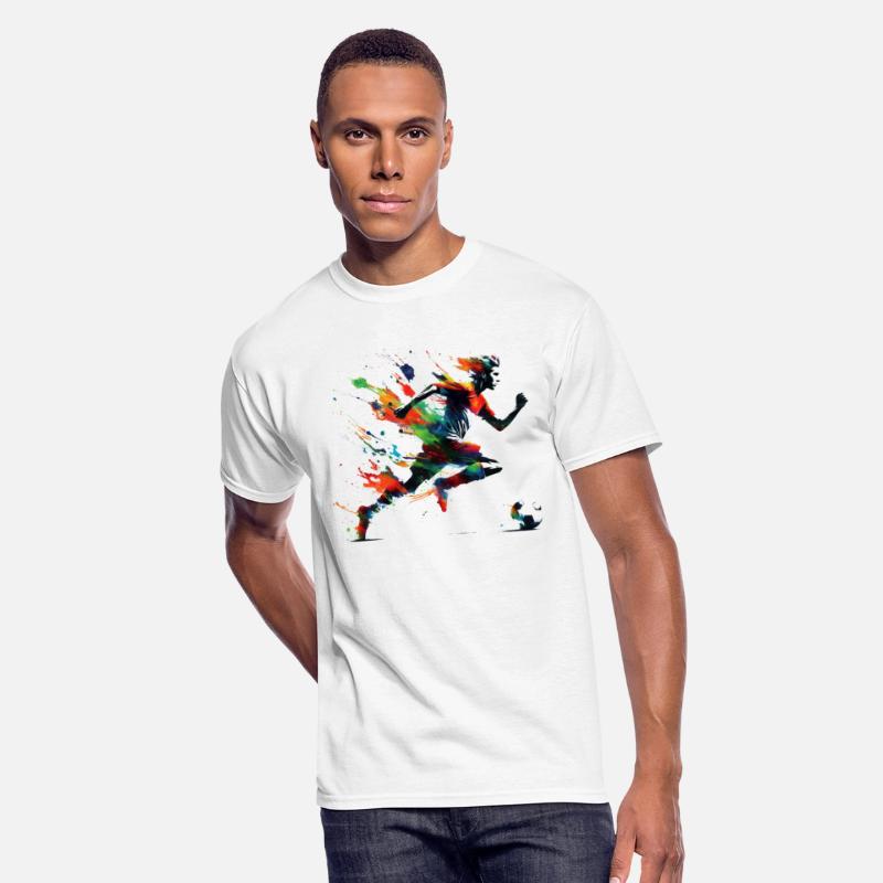 Dynamic Watercolor Soccer Player T-Shirt