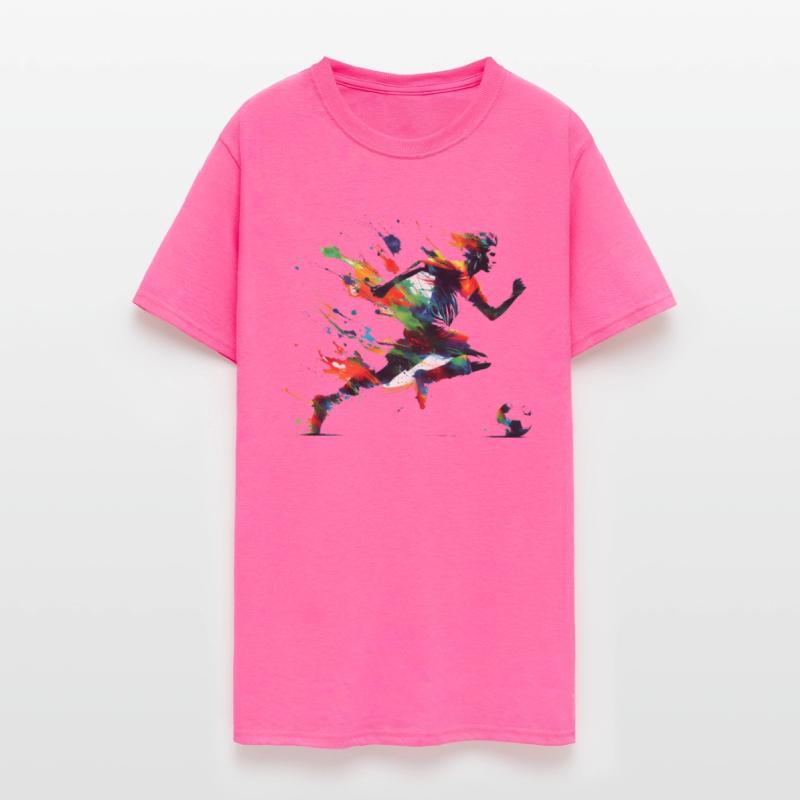 Dynamic Watercolor Soccer Player T-Shirt
