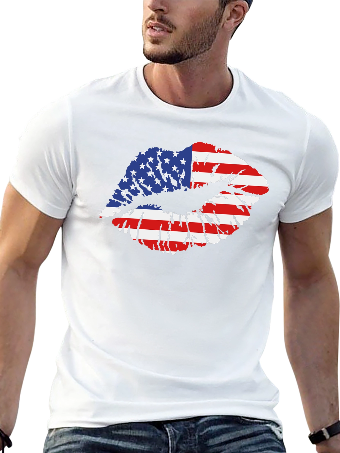 USA Flag Lips T-Shirt