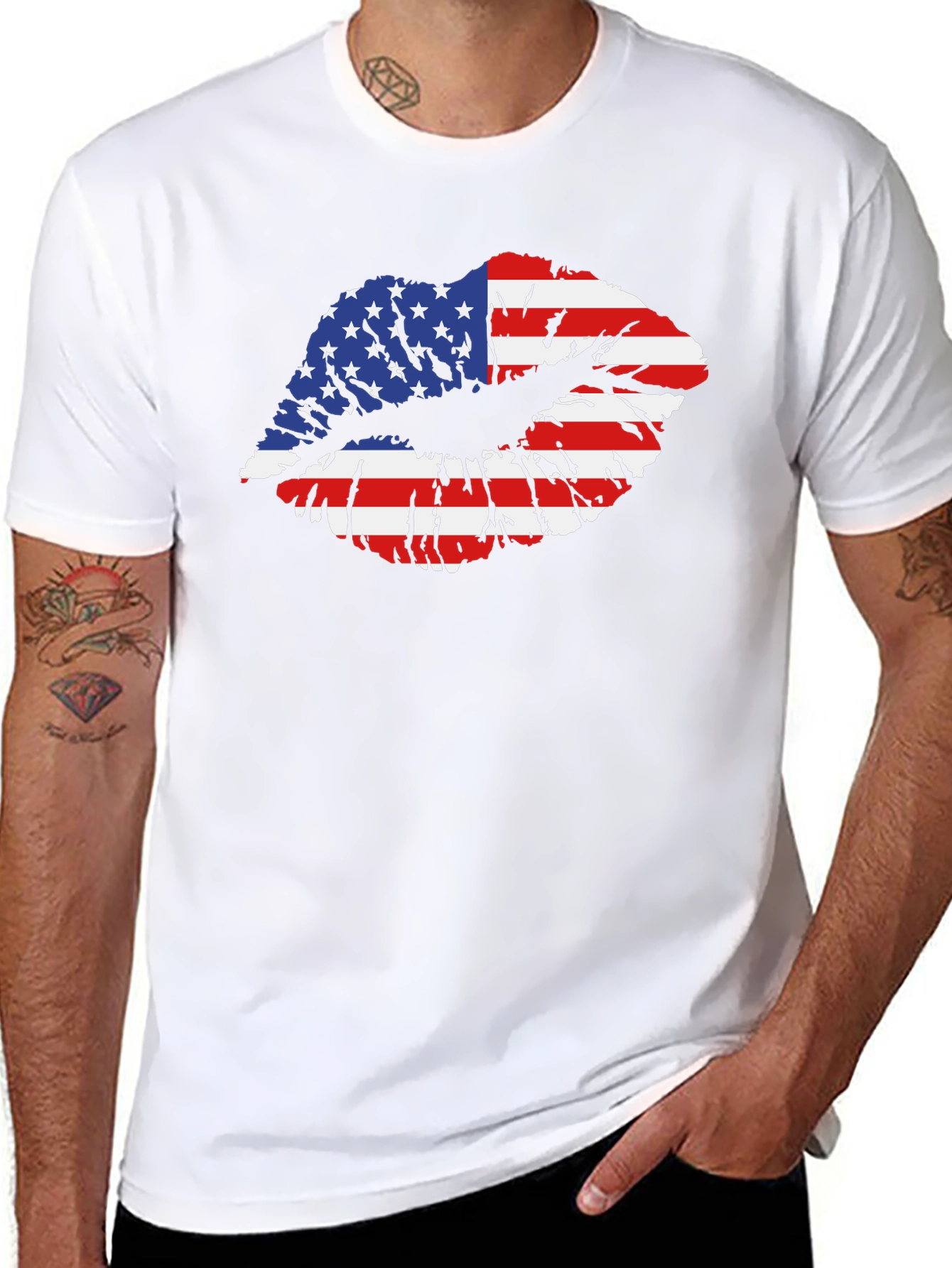 USA Flag Lips T-Shirt