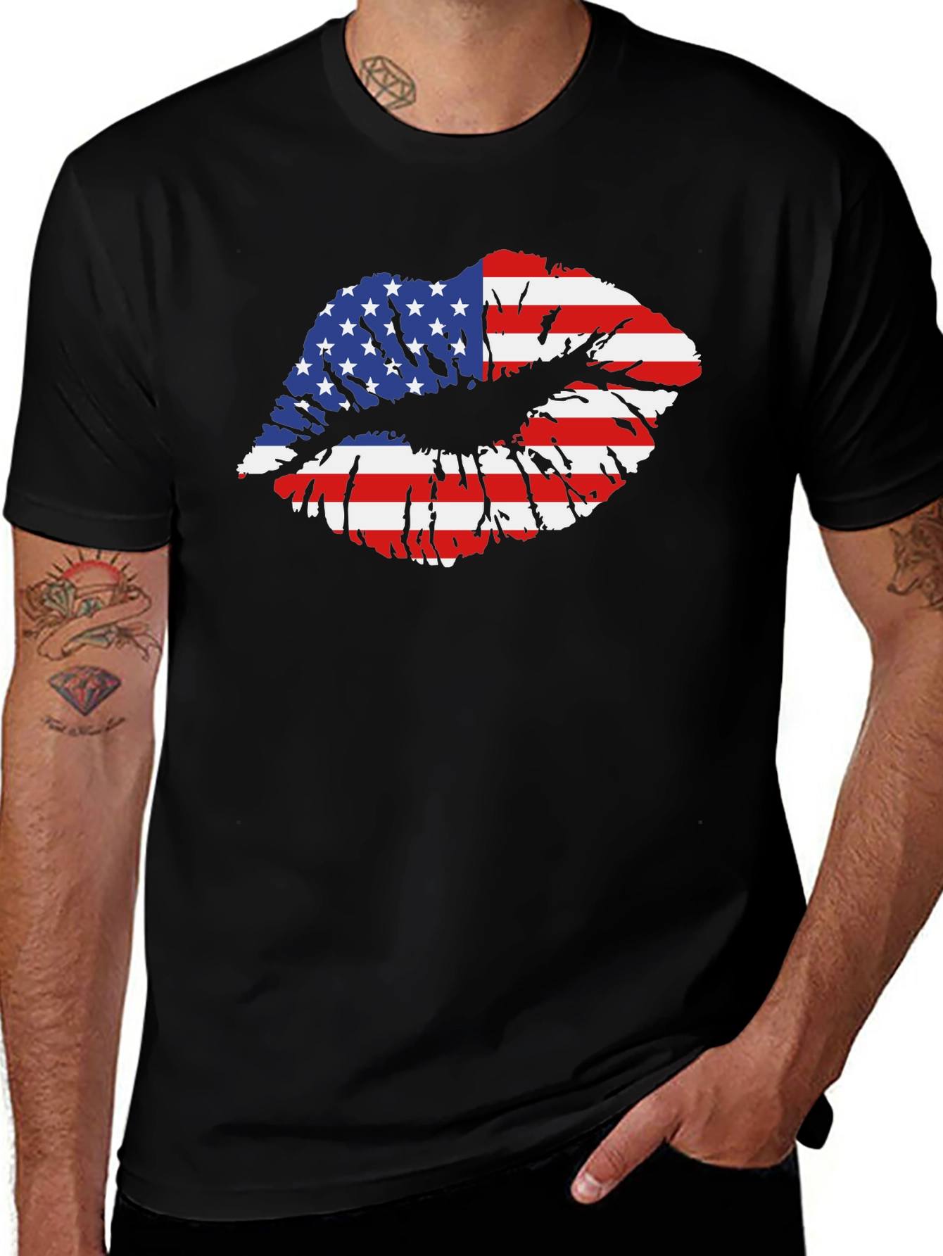 USA Flag Lips T-Shirt