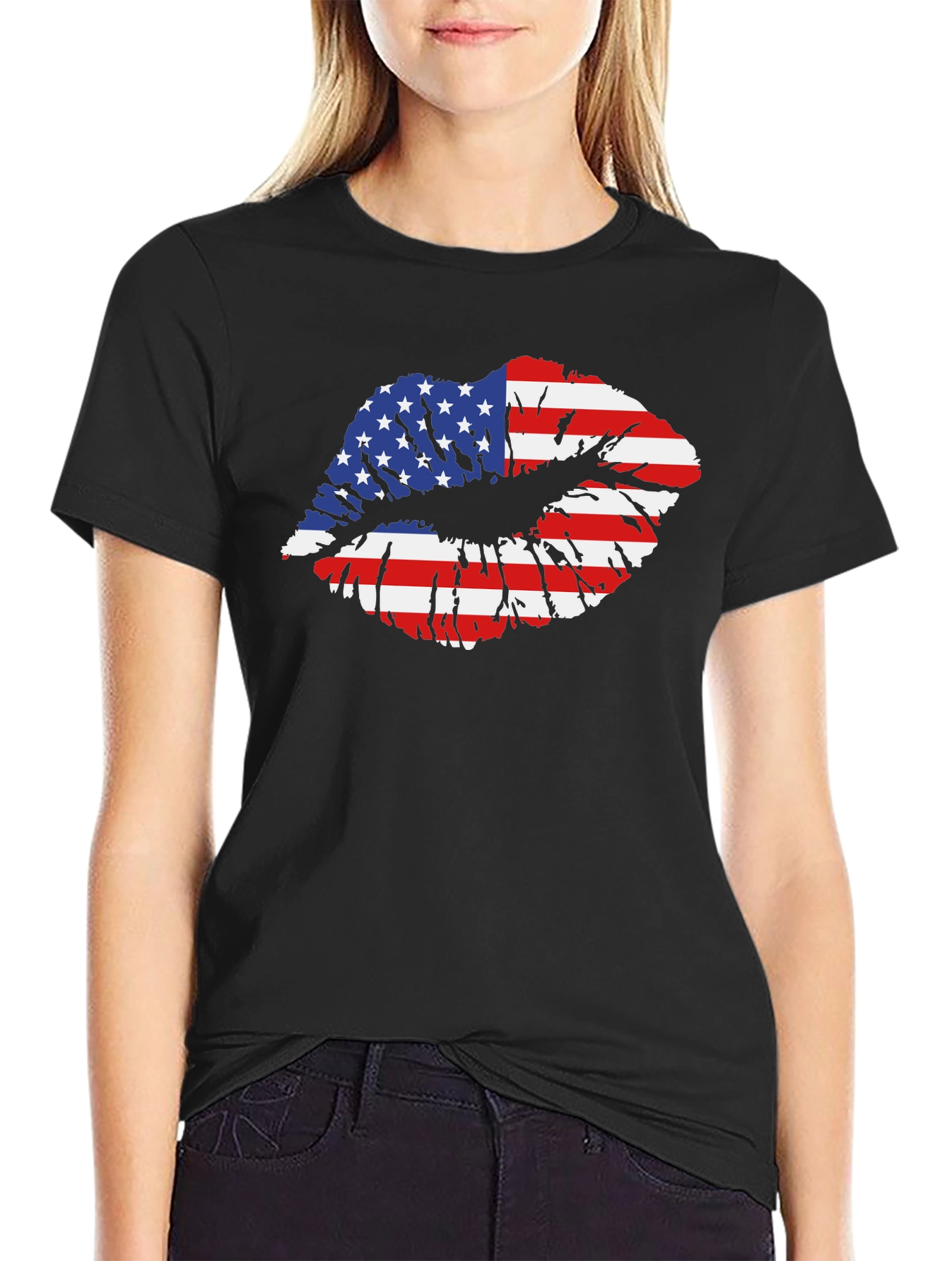 USA Flag Lips T-Shirt