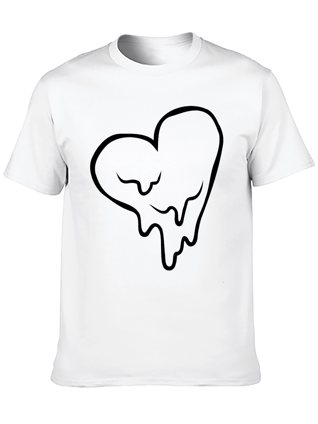 Dripping Heart Graphic Black T-Shirt