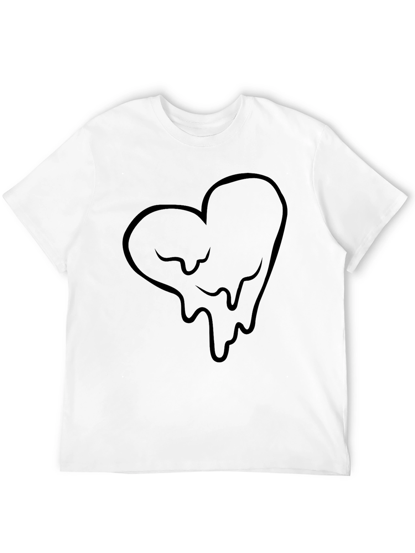 Dripping Heart Graphic Black T-Shirt