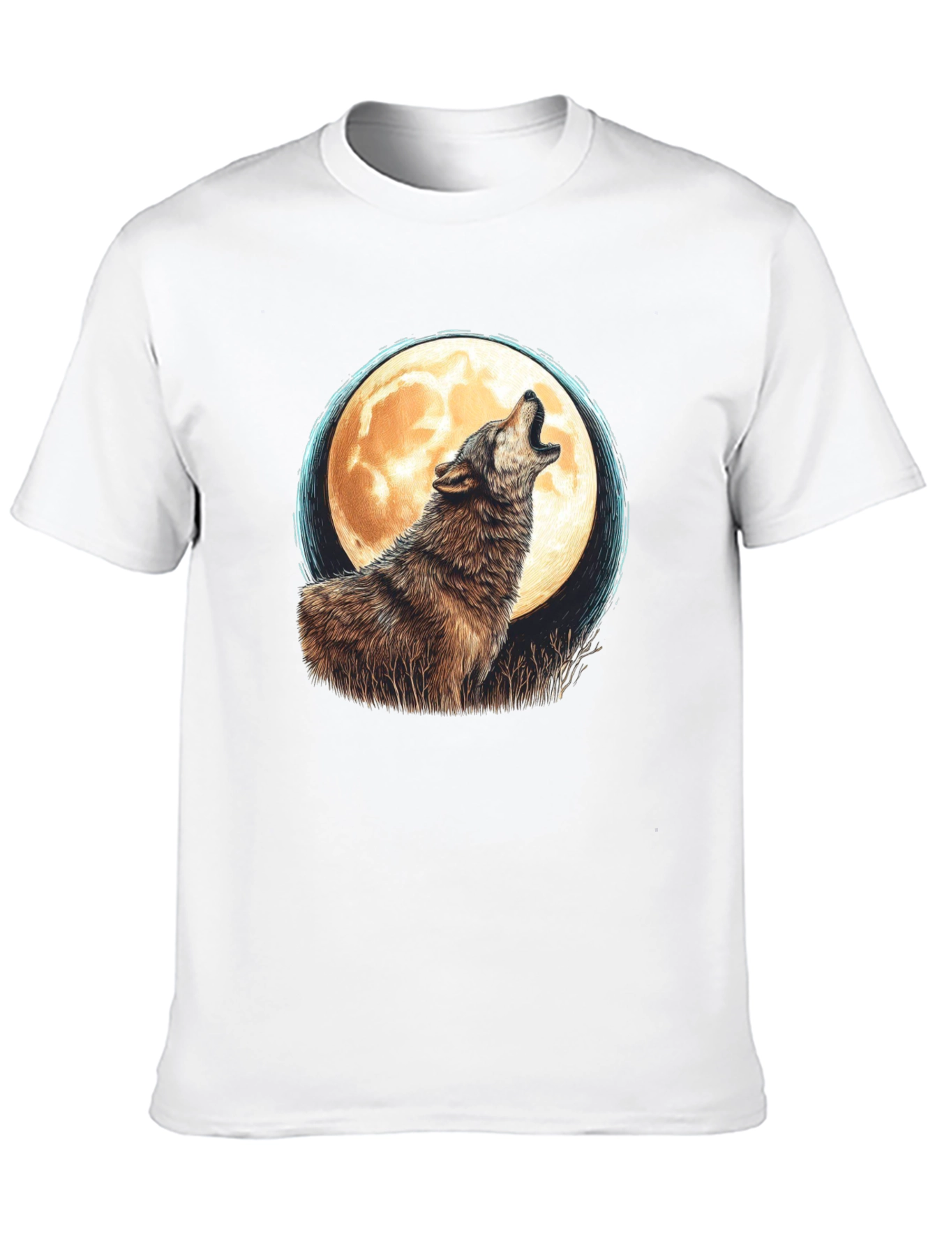 Wolf Moon Graphic Tee - Black Cotton T-Shirt