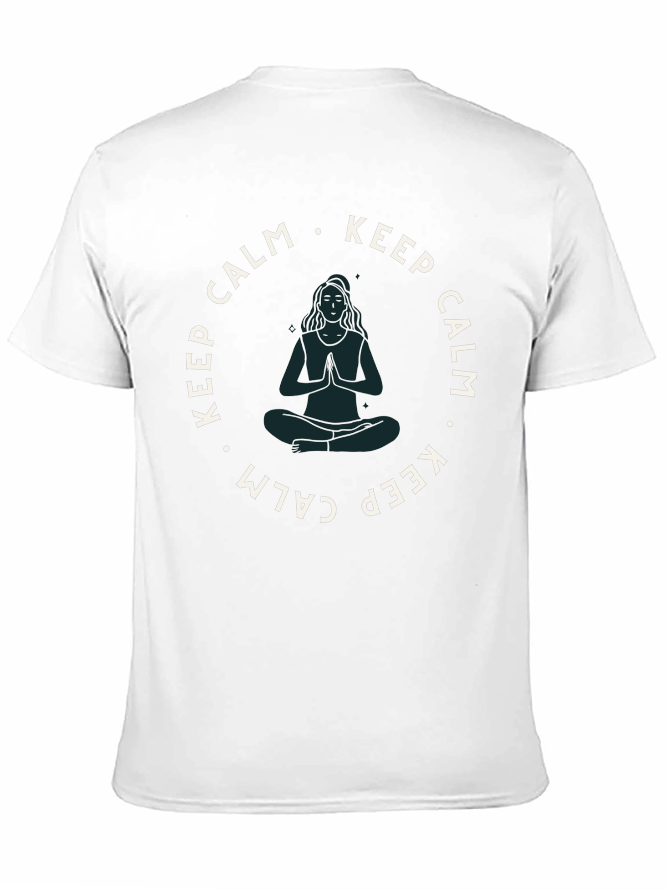 Keep Calm Yoga Tee - Zen Black Cotton T-Shirt