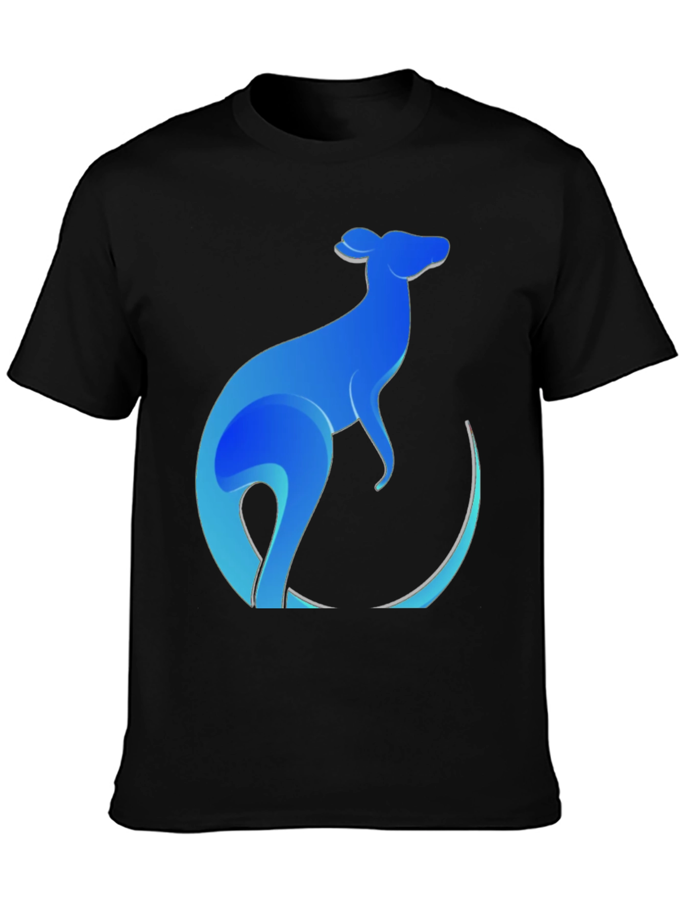 Blue Kangaroo Graphic Tee - Mens Black T-Shirt