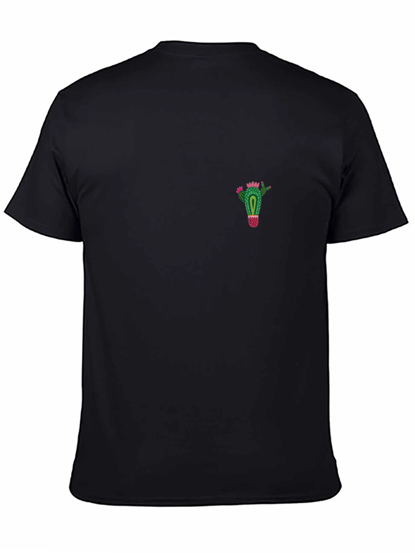 Cactus Graphic Tee - Black Casual Cotton T-Shirt