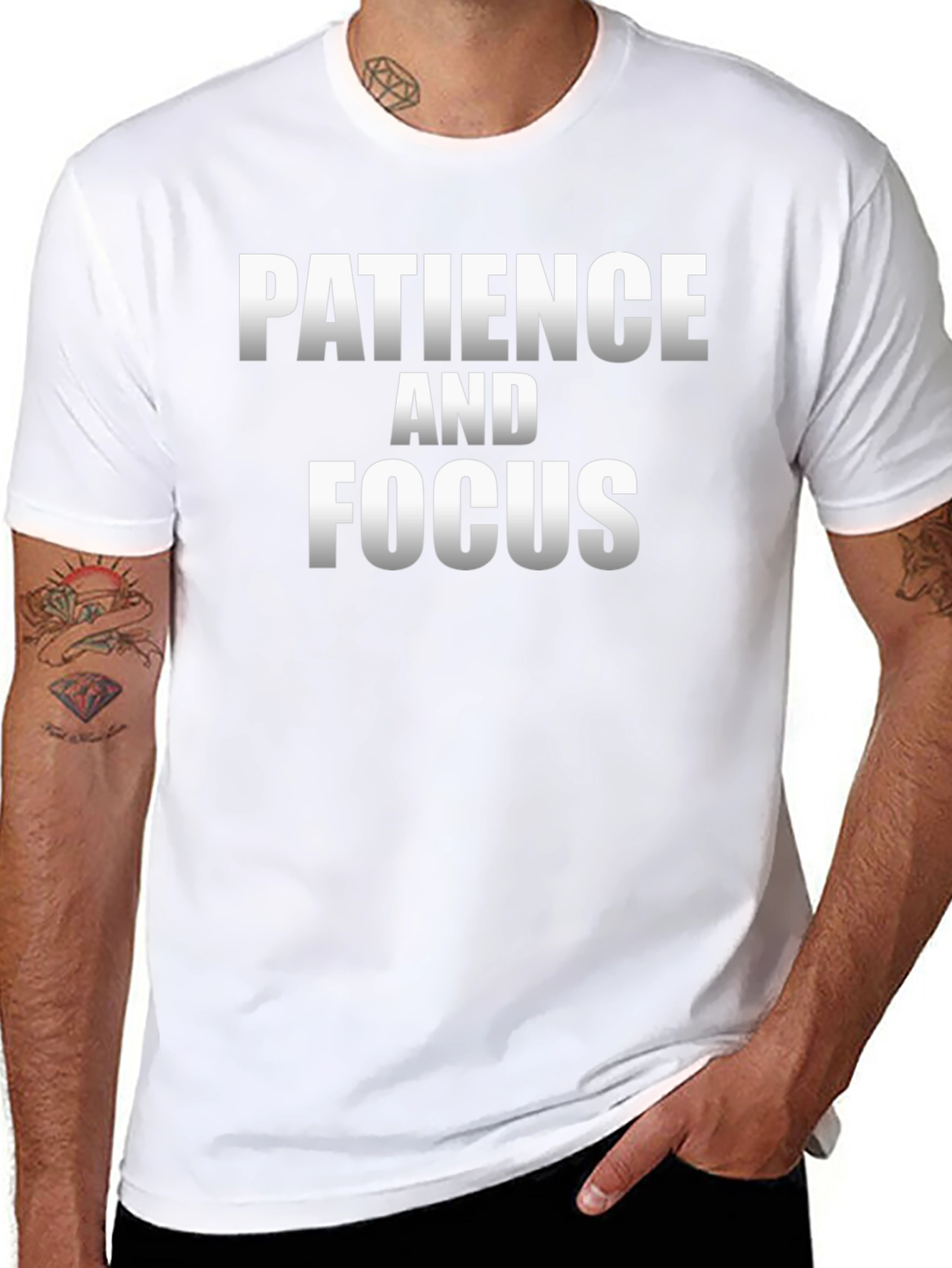 Patience and Focus Graphic T-Shirt - Motivational Black Tee