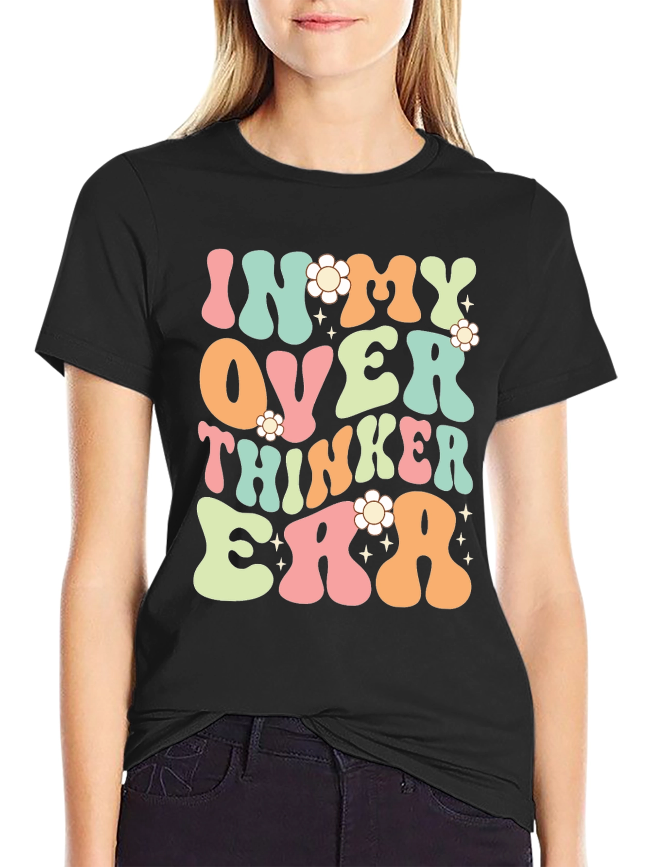In My Overthinker Era Black Graphic Tee