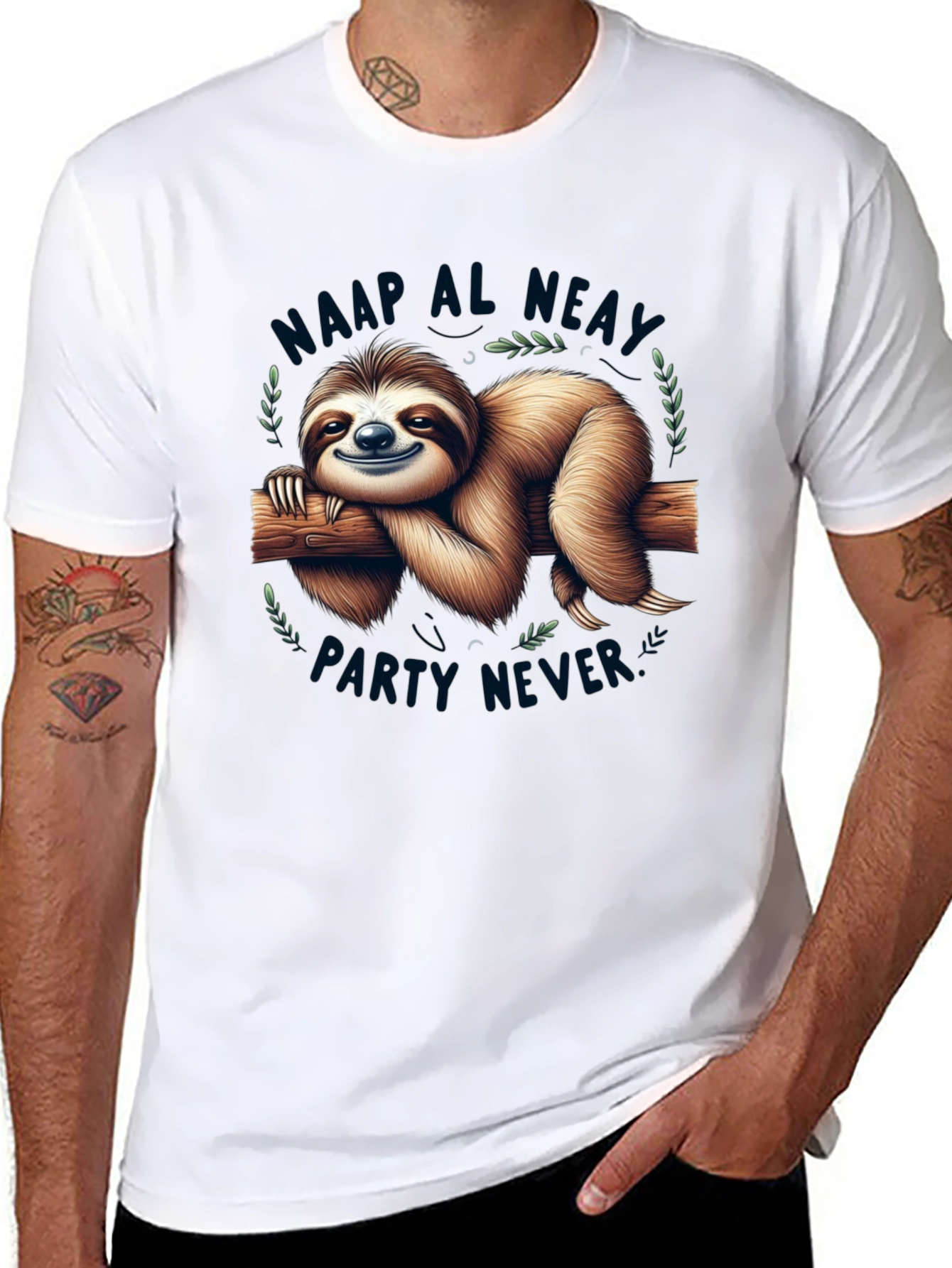 Sloth Party T-Shirt - Never Maap Al Neat