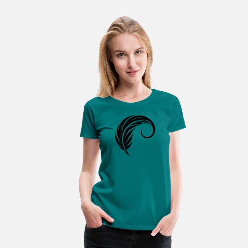 Elegant Curved Tattoo Ink Feather