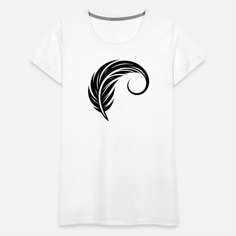 Elegant Curved Tattoo Ink Feather