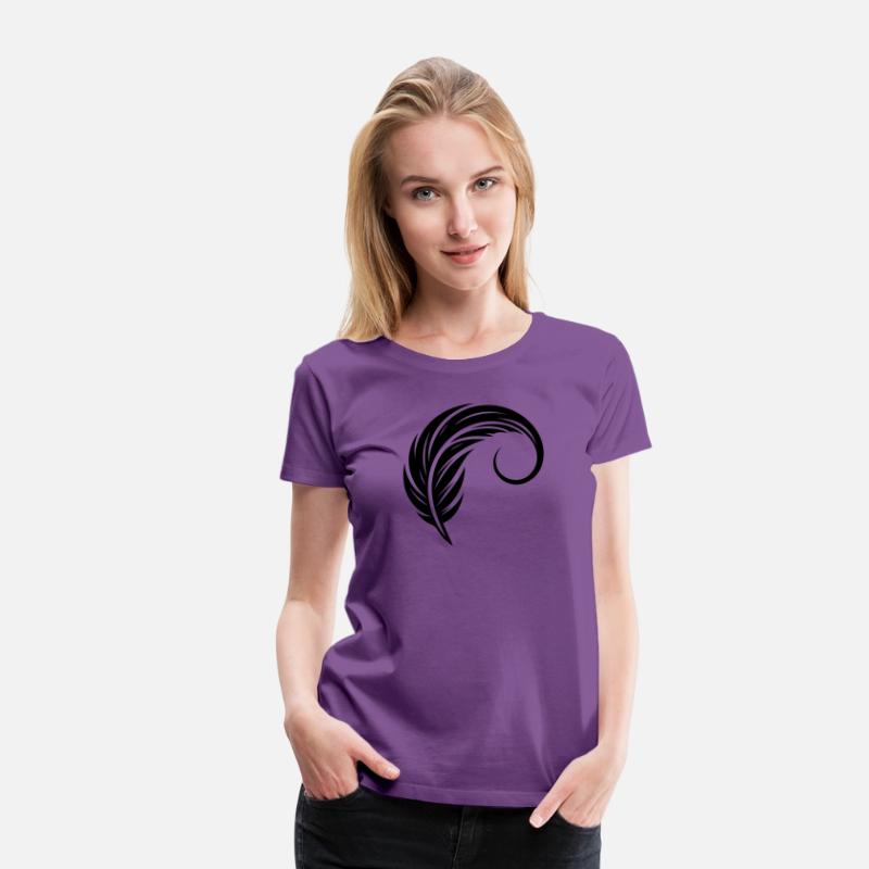 Elegant Curved Tattoo Ink Feather