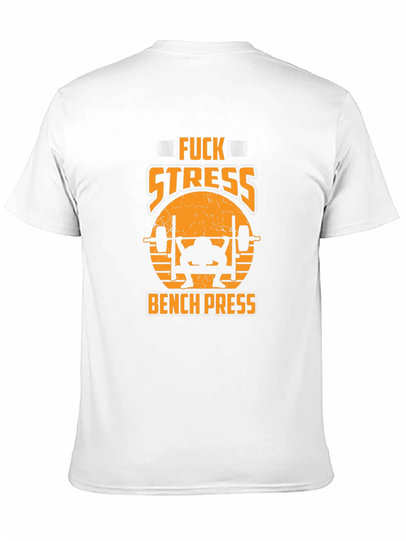 Funny Fitness Black T-Shirt - F*ck Stress Bench Press