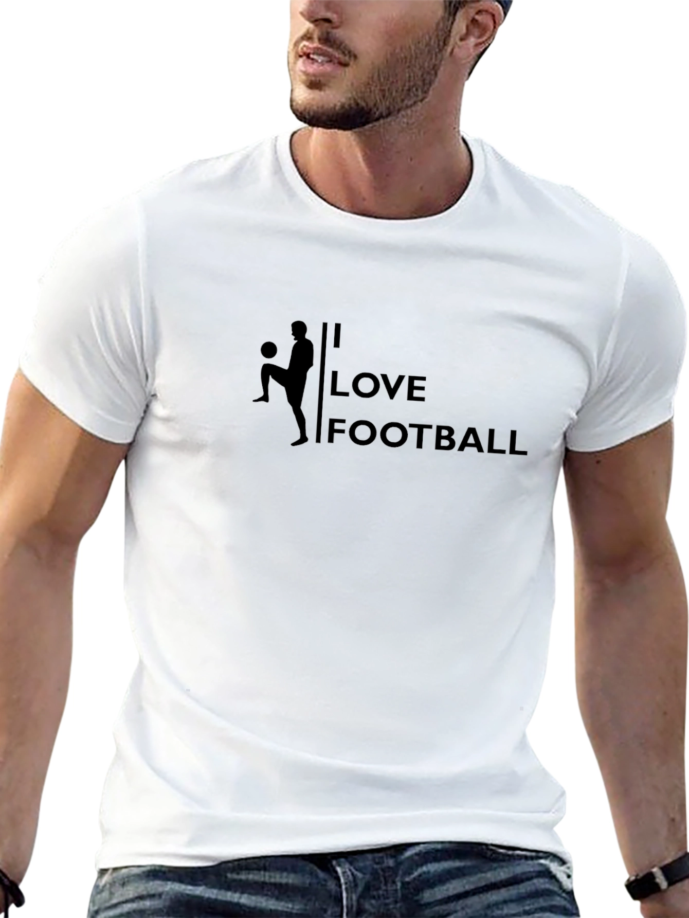 I Love Football Black T-Shirt