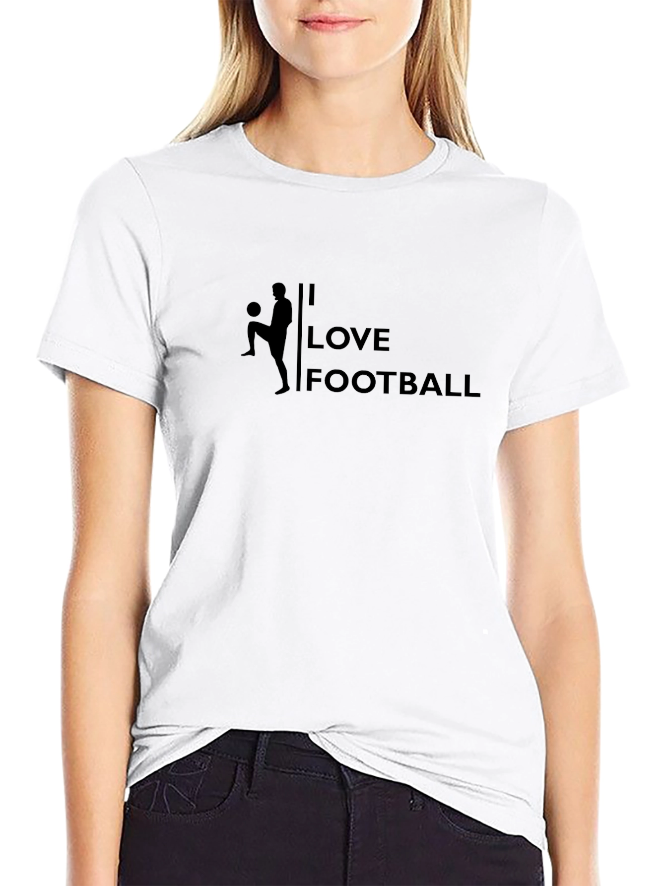 I Love Football Black T-Shirt