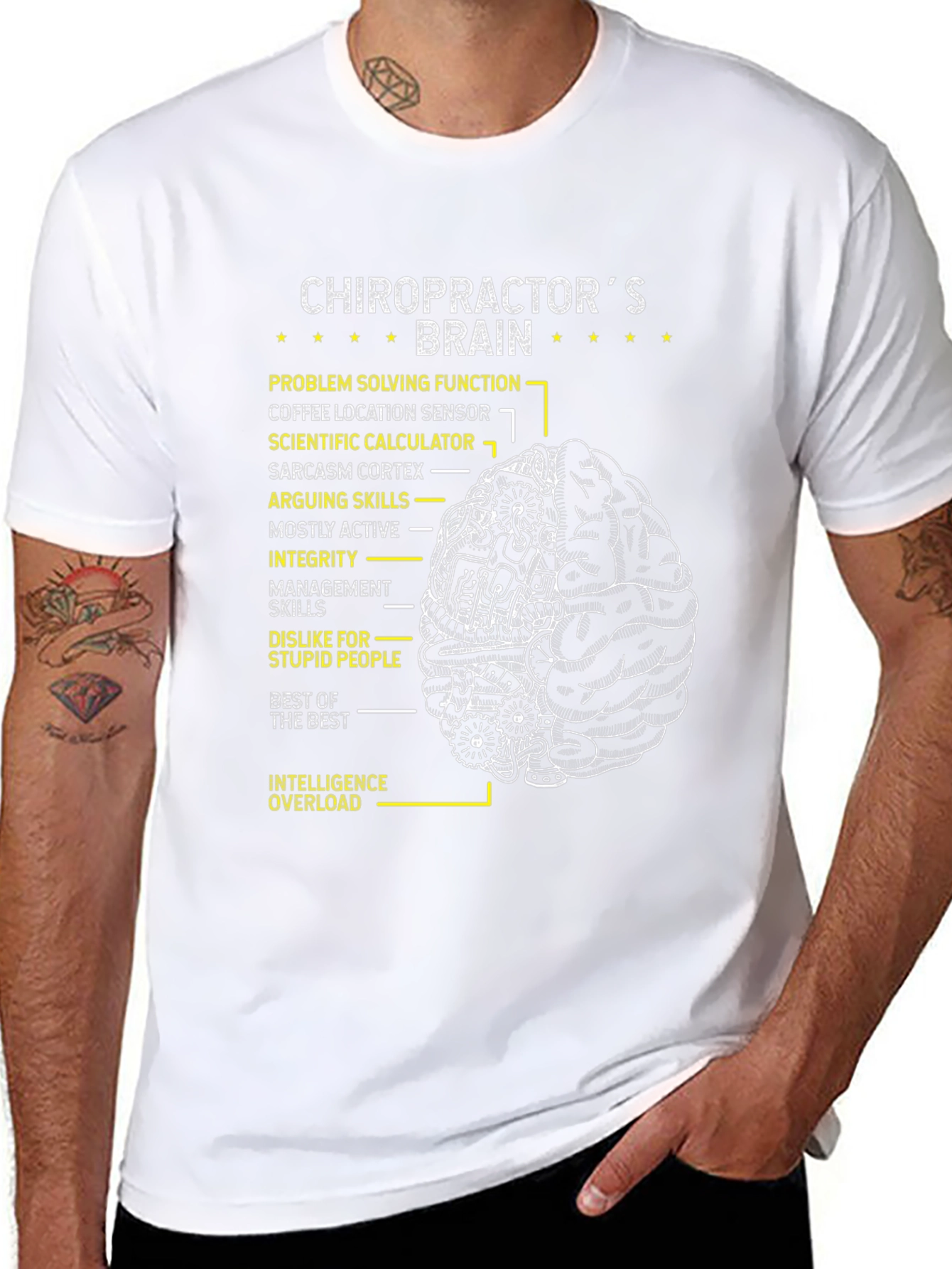 Chiropractors Brain T-Shirt - Problem Solving & Intelligence!