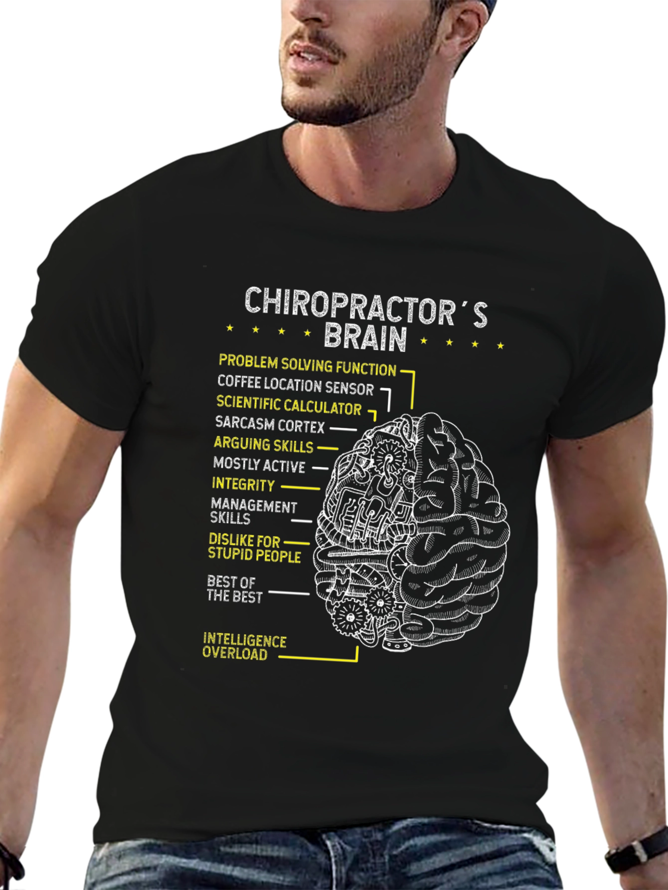 Chiropractors Brain T-Shirt - Problem Solving & Intelligence!