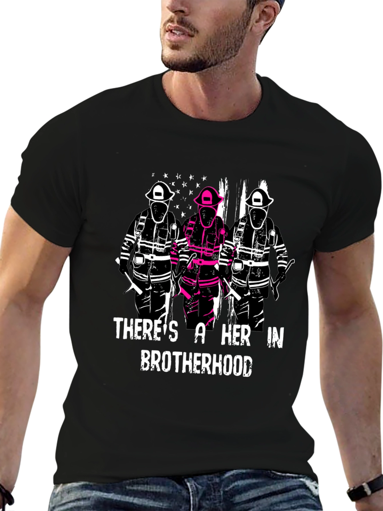 HER in Brotherhood Firefighter T-Shirt