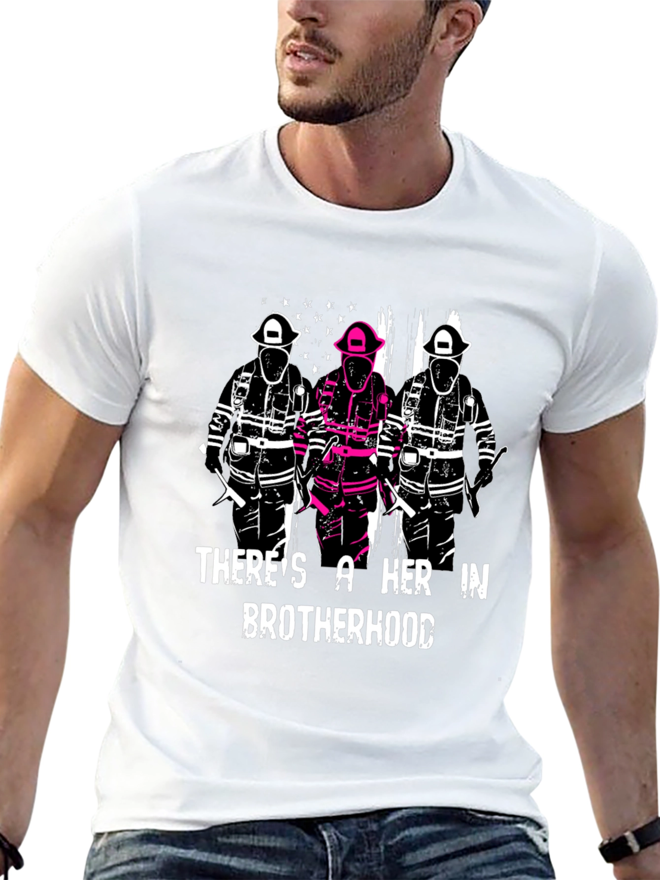 HER in Brotherhood Firefighter T-Shirt