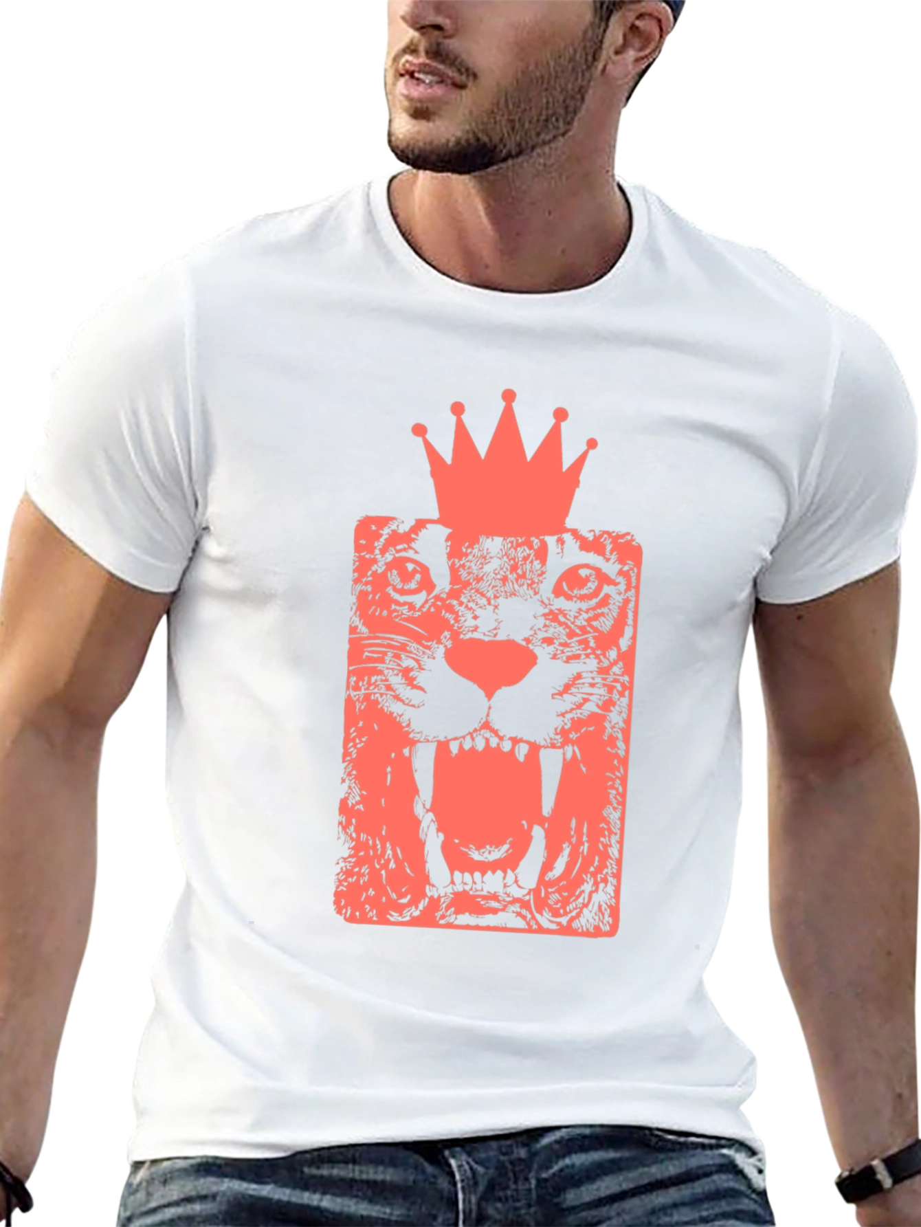 King Cat Graphic Tee - Black Cotton T-Shirt