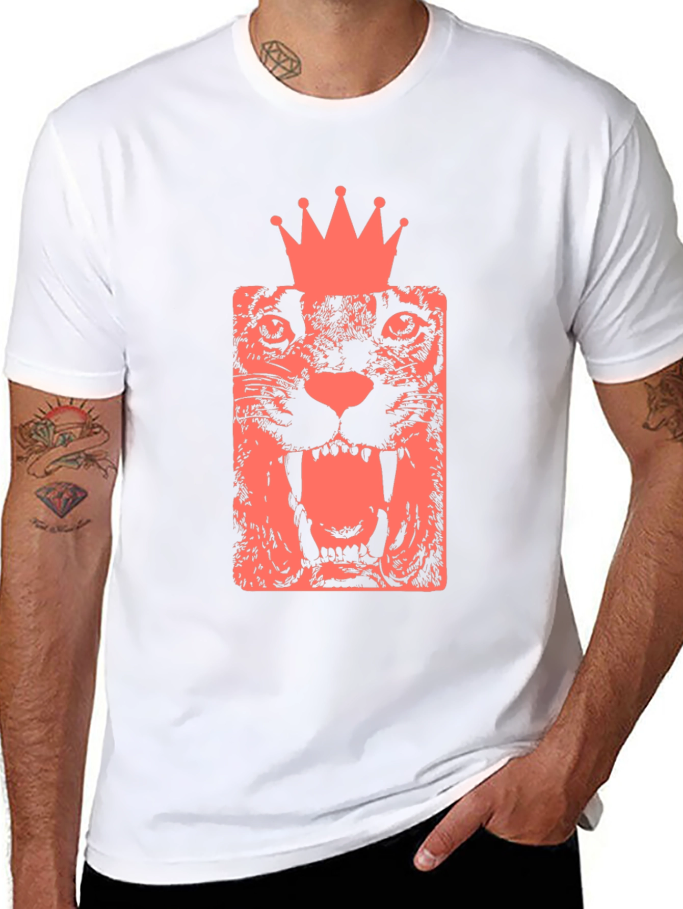 King Cat Graphic Tee - Black Cotton T-Shirt
