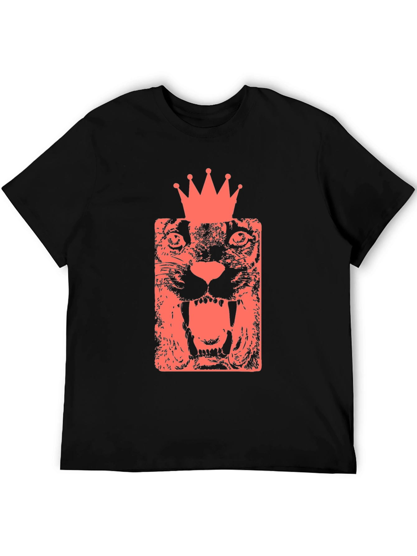 King Cat Graphic Tee - Black Cotton T-Shirt