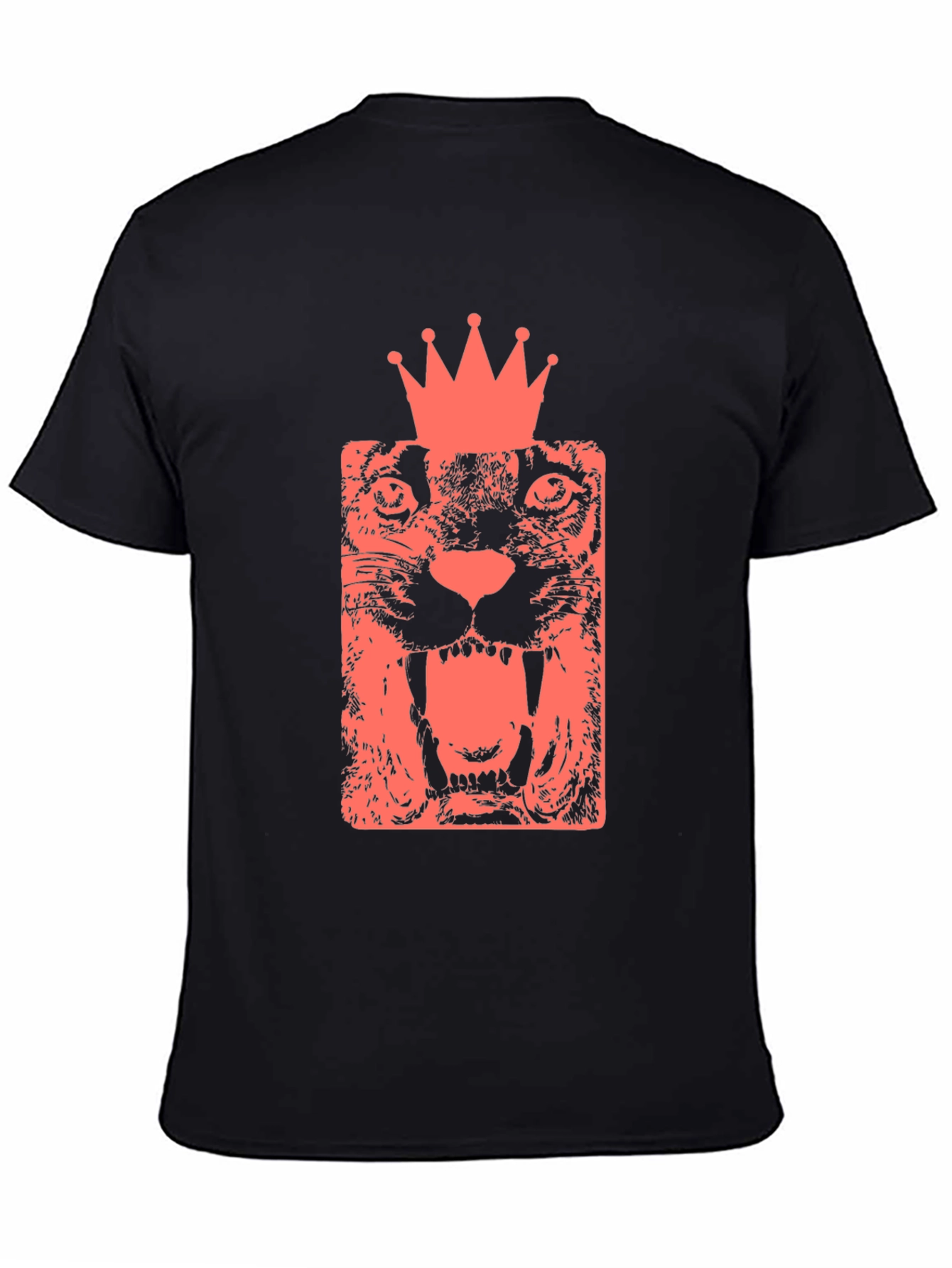 King Cat Graphic Tee - Black Cotton T-Shirt