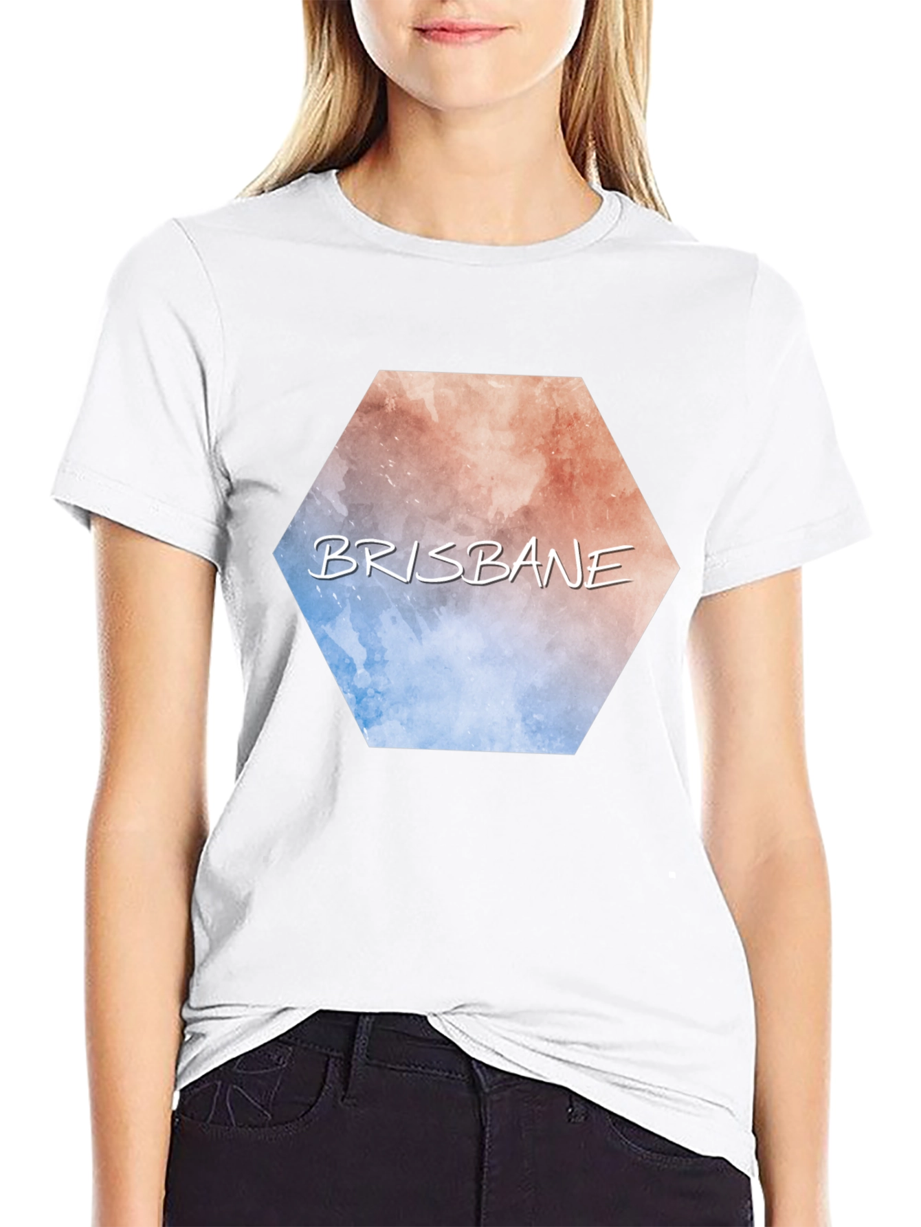 Brisbane Hexagon Graphic Tee - Modern City Pride T-Shirt