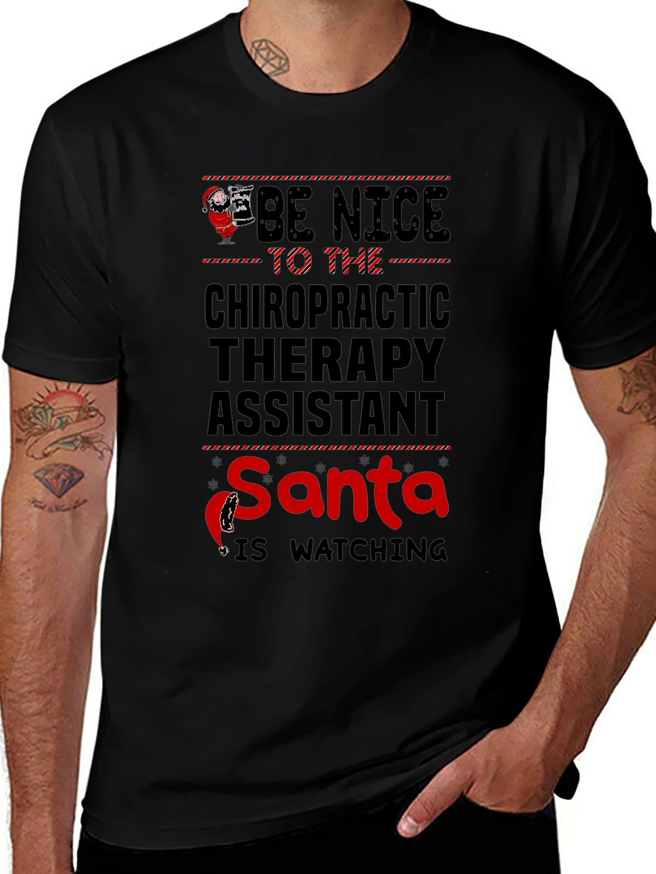 Chiropractic Therapy Assistant Santa T-Shirt