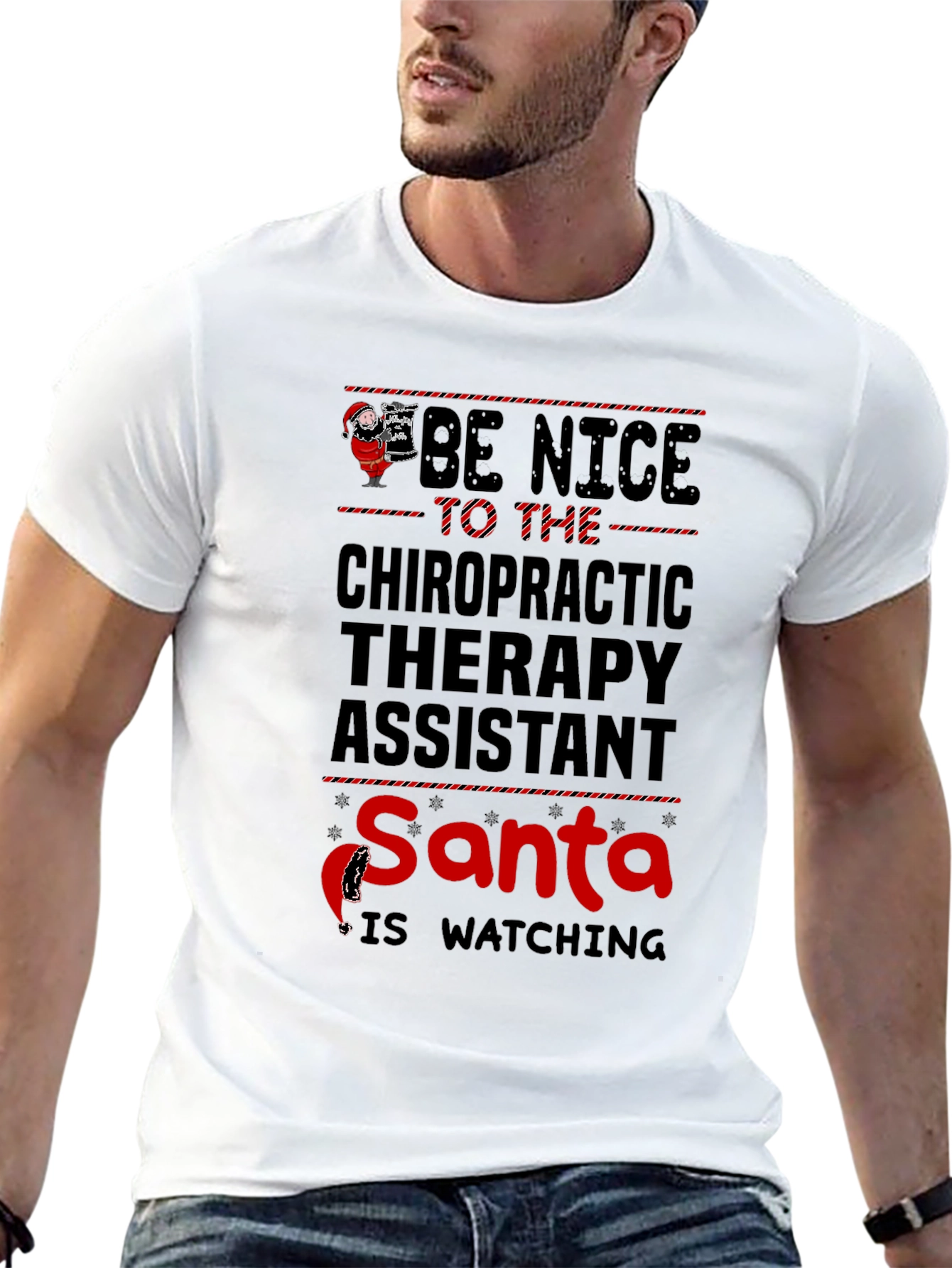 Chiropractic Therapy Assistant Santa T-Shirt