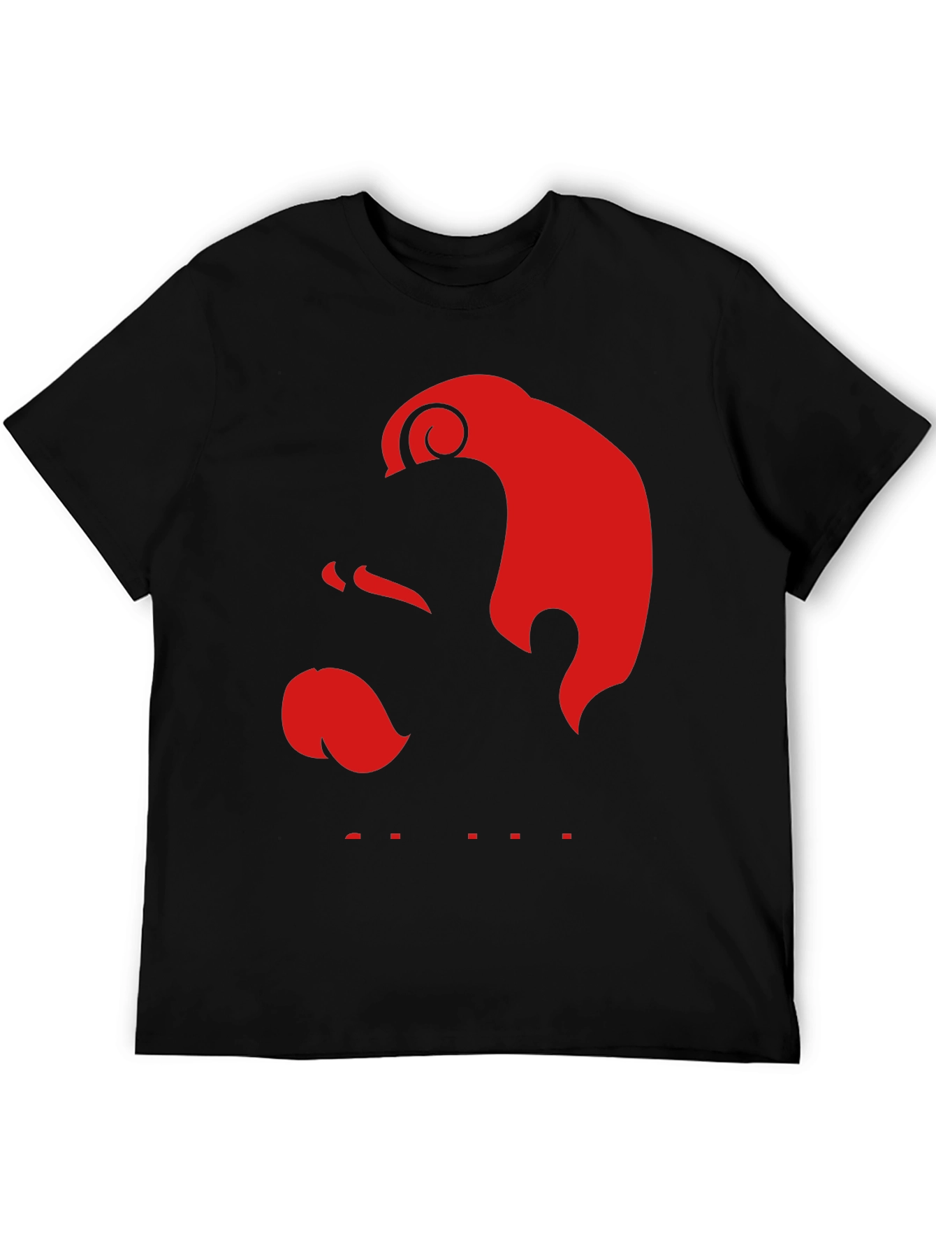 Red Silhouette Graphic Black T-Shirt