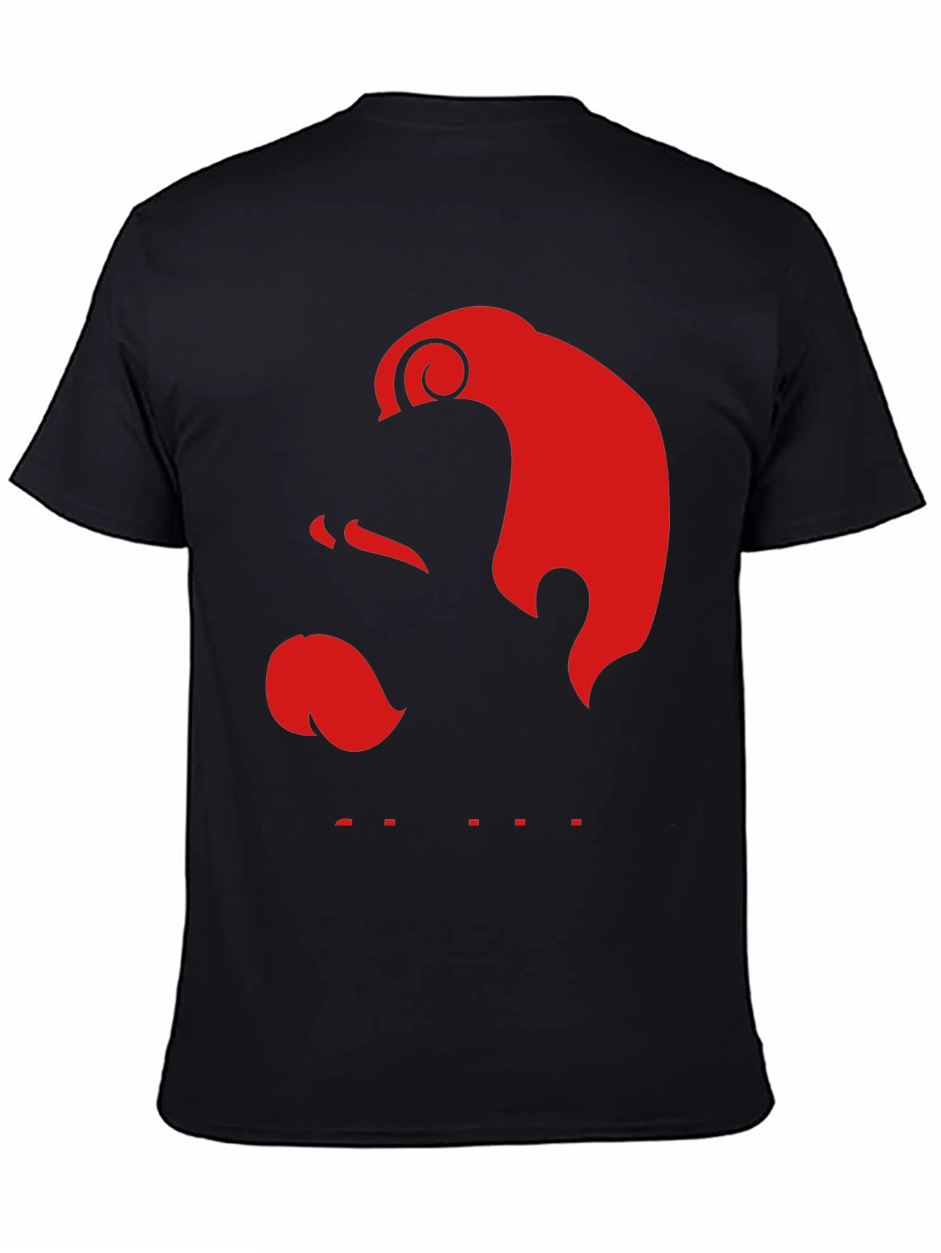 Red Silhouette Graphic Black T-Shirt